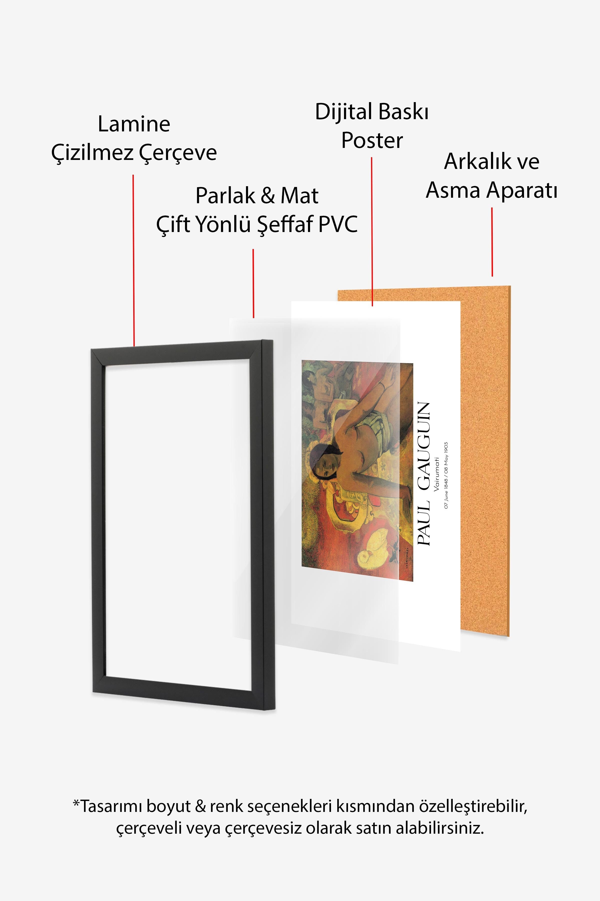 Paul Gauguin - Vairumati, Siyah Çerçeveli Tablo, Sanat Serisi NO:110591