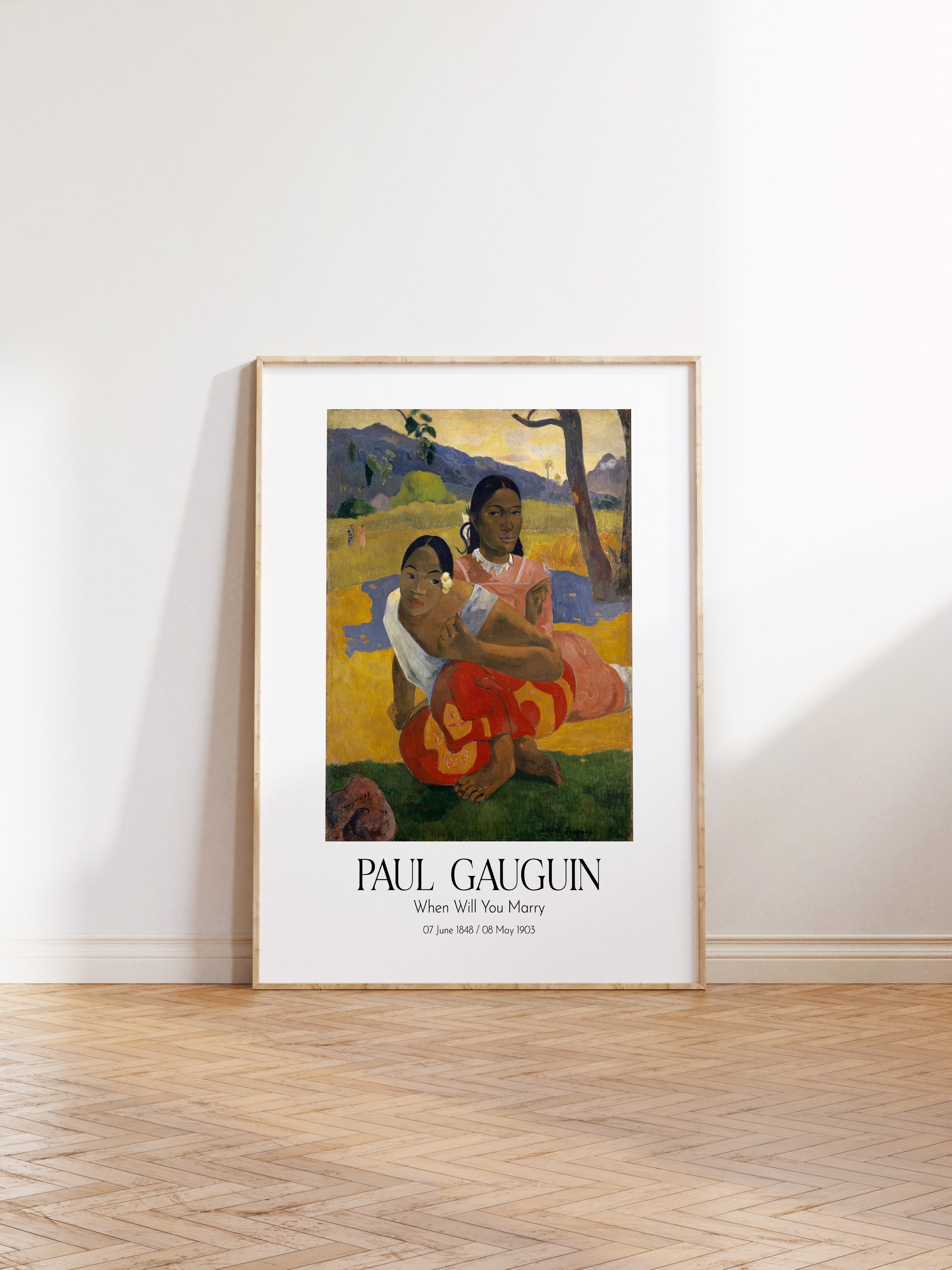 Paul Gauguin - When Will You Marry, Ahşap Çerçeveli Tablo, Sanat Serisi NO:110581