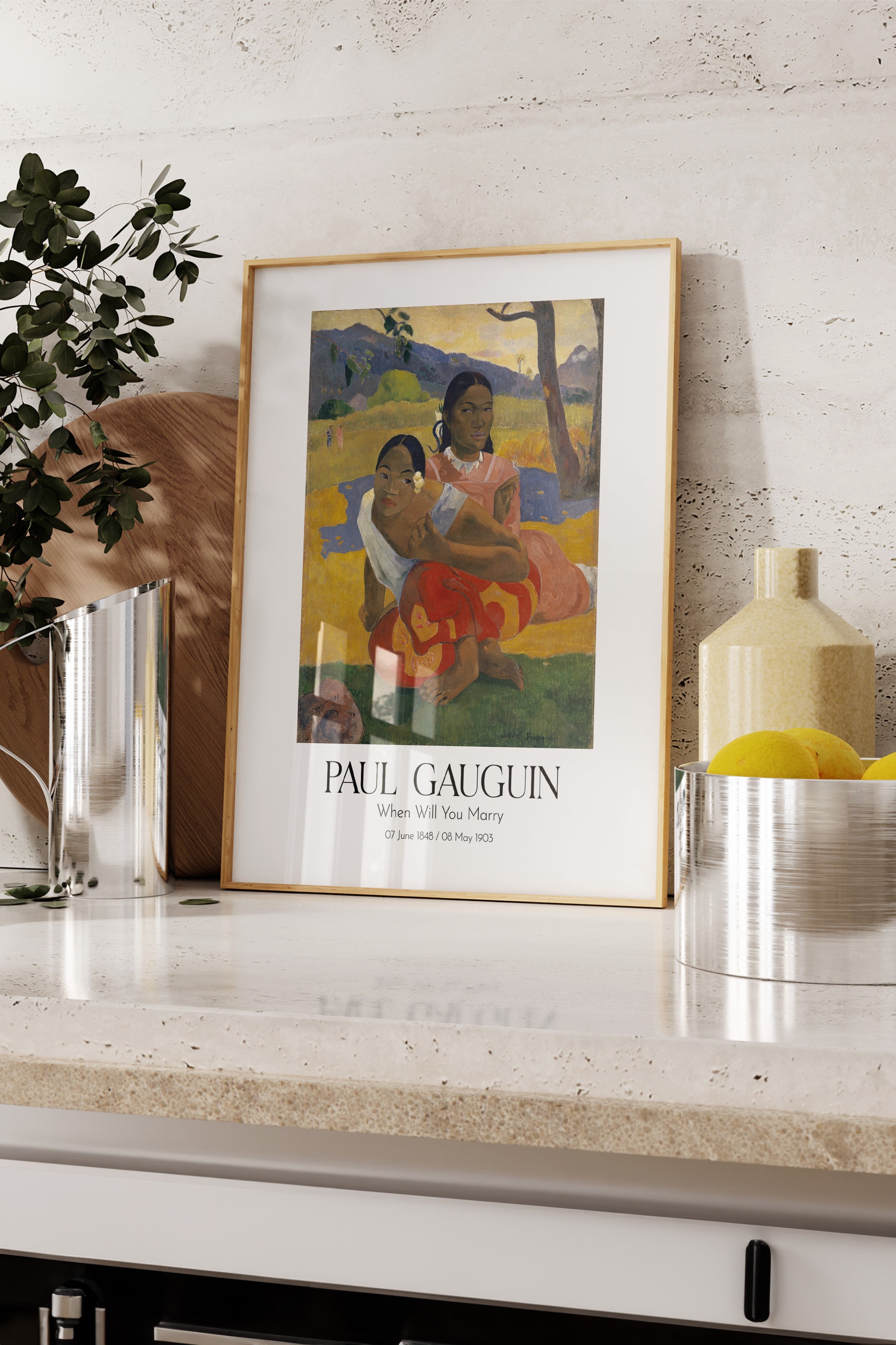 Paul Gauguin - When Will You Marry, Ahşap Çerçeveli Tablo, Sanat Serisi NO:110581