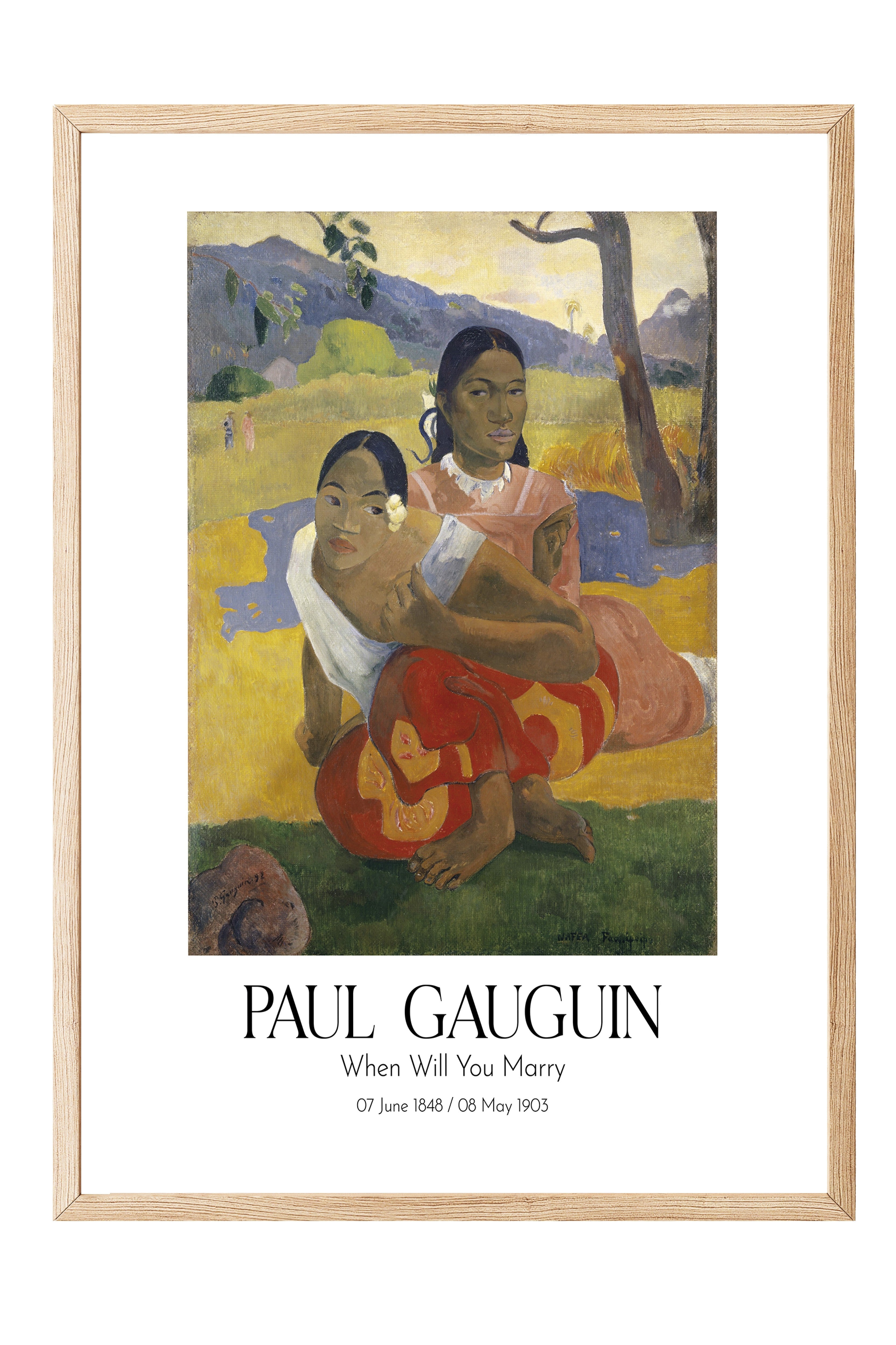 Paul Gauguin - When Will You Marry, Ahşap Çerçeveli Tablo, Sanat Serisi NO:110581