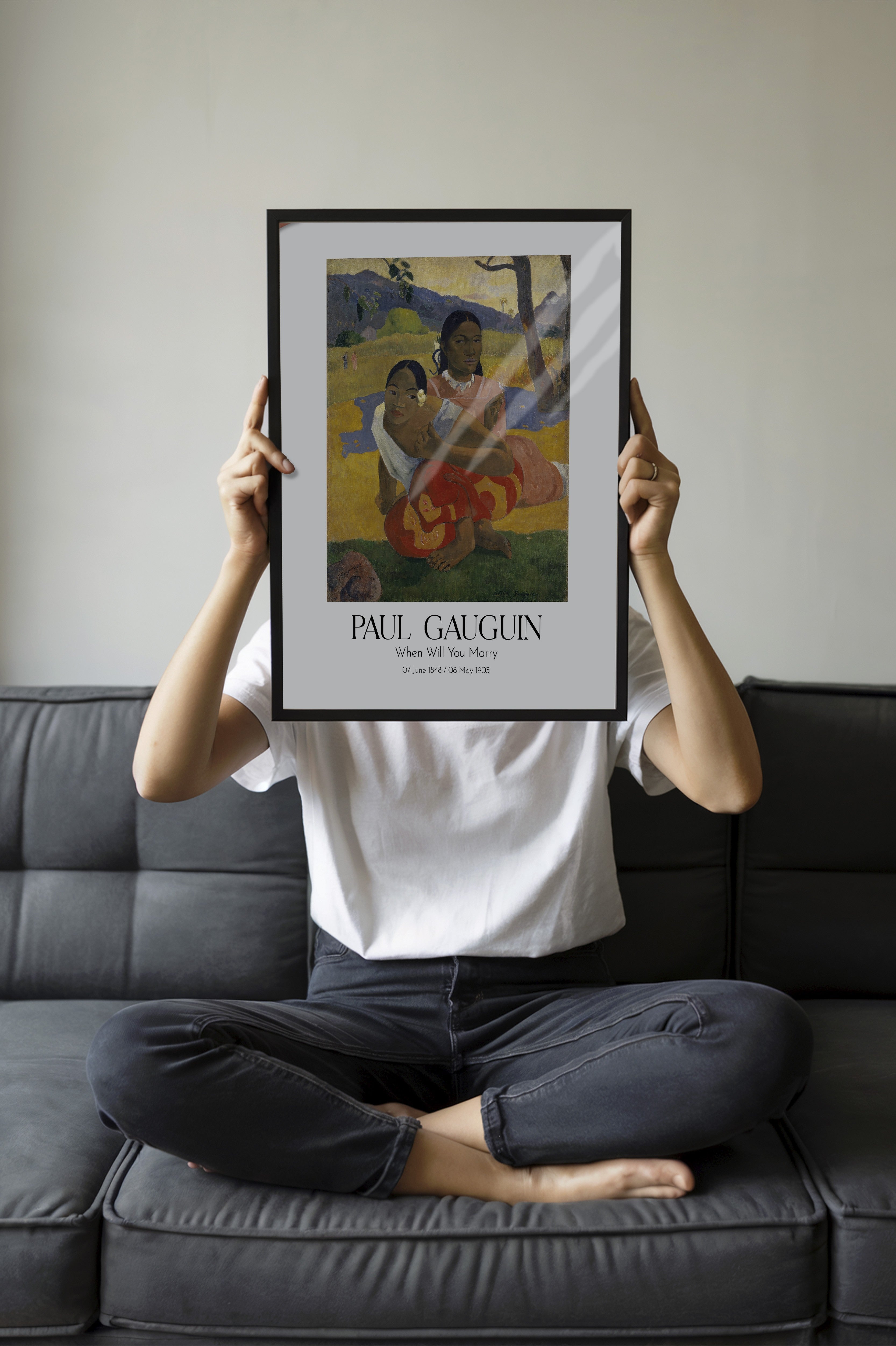 Paul Gauguin - When Will You Marry, Siyah Çerçeveli Tablo, Sanat Serisi NO:110581