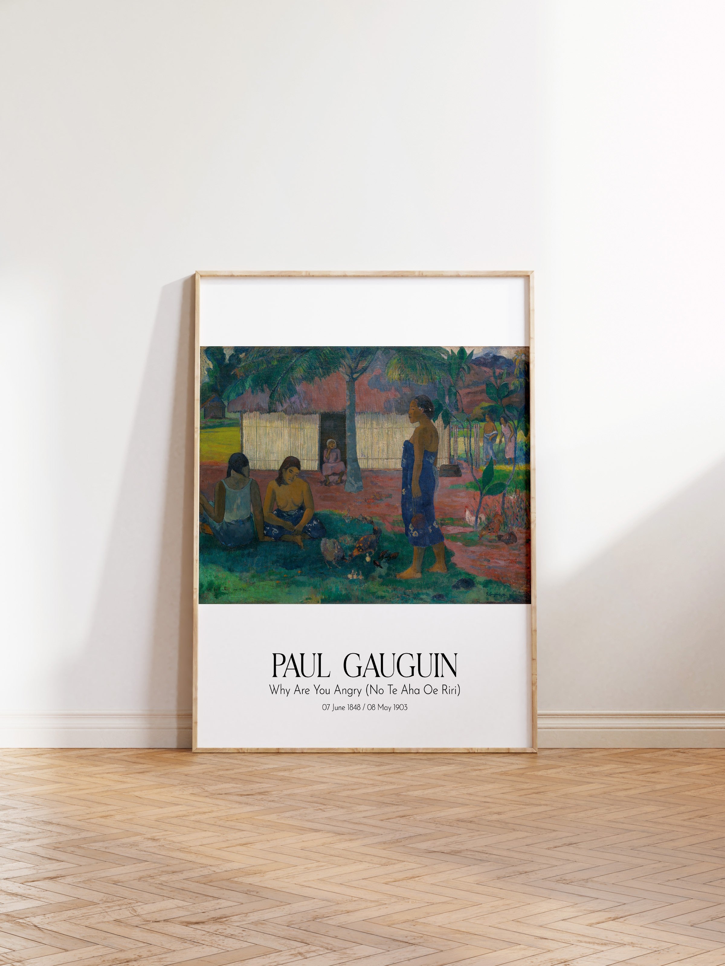 Paul Gauguin - Why Are You Angry (No Te Aha Oe Riri), Ahşap Çerçeveli Tablo, Sanat Serisi NO:110580
