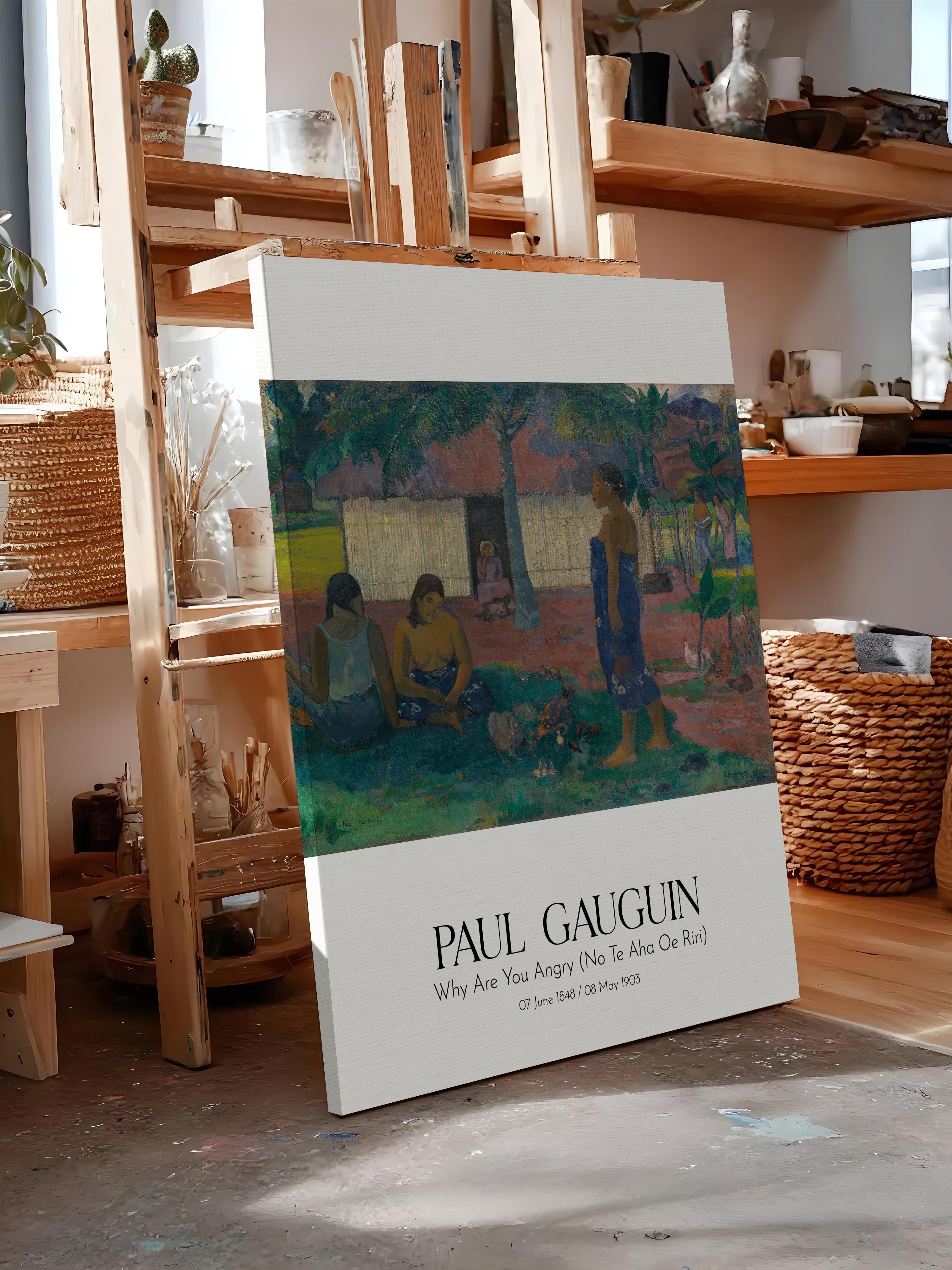 Paul Gauguin - Why Are You Angry (No Te Aha Oe Riri), Kanvas Tablo, Sanat Serisi NO:110580