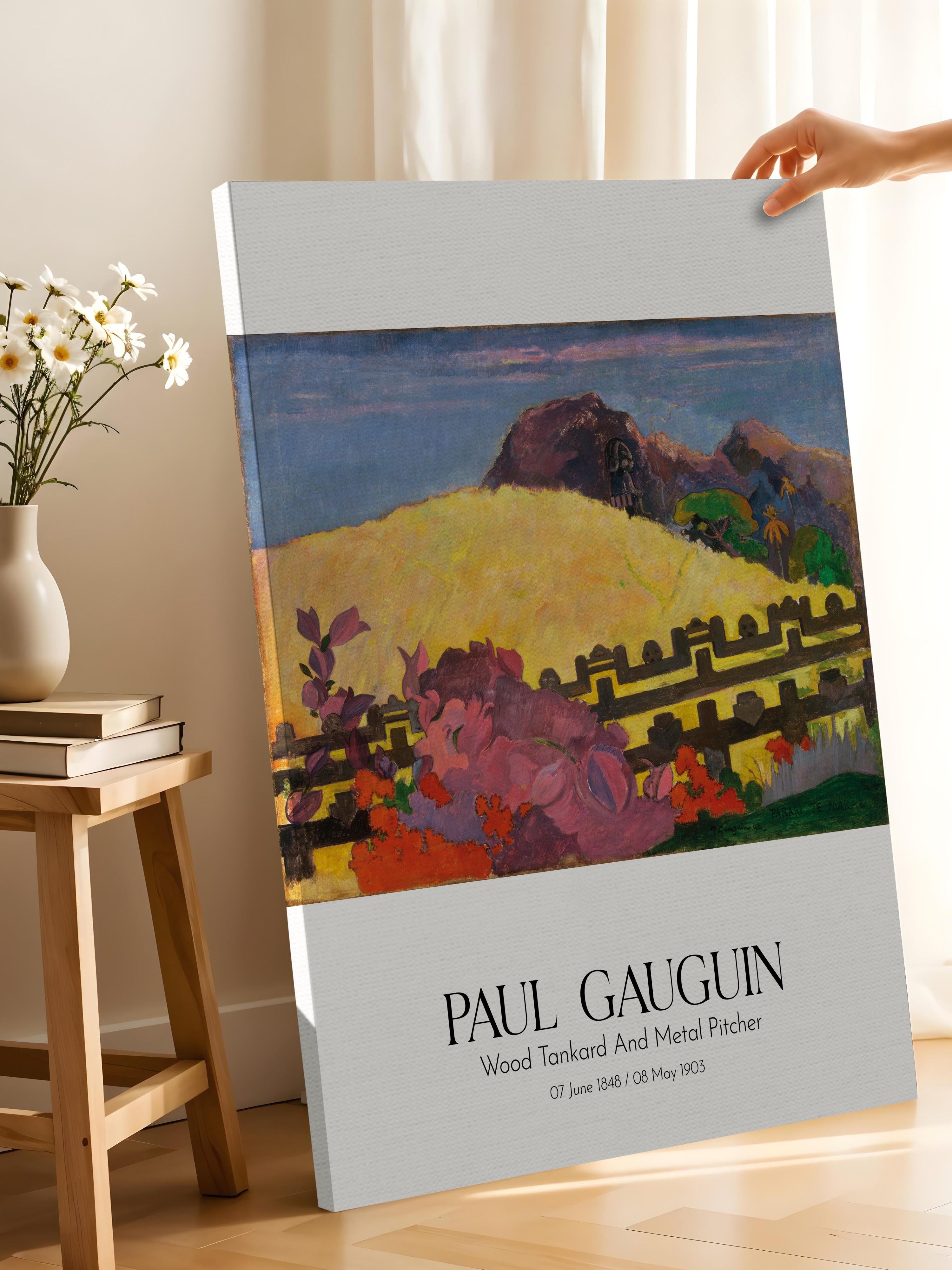 Paul Gauguin - Wood Tankard And Metal Pitcher, Kanvas Tablo, Sanat Serisi NO:110575