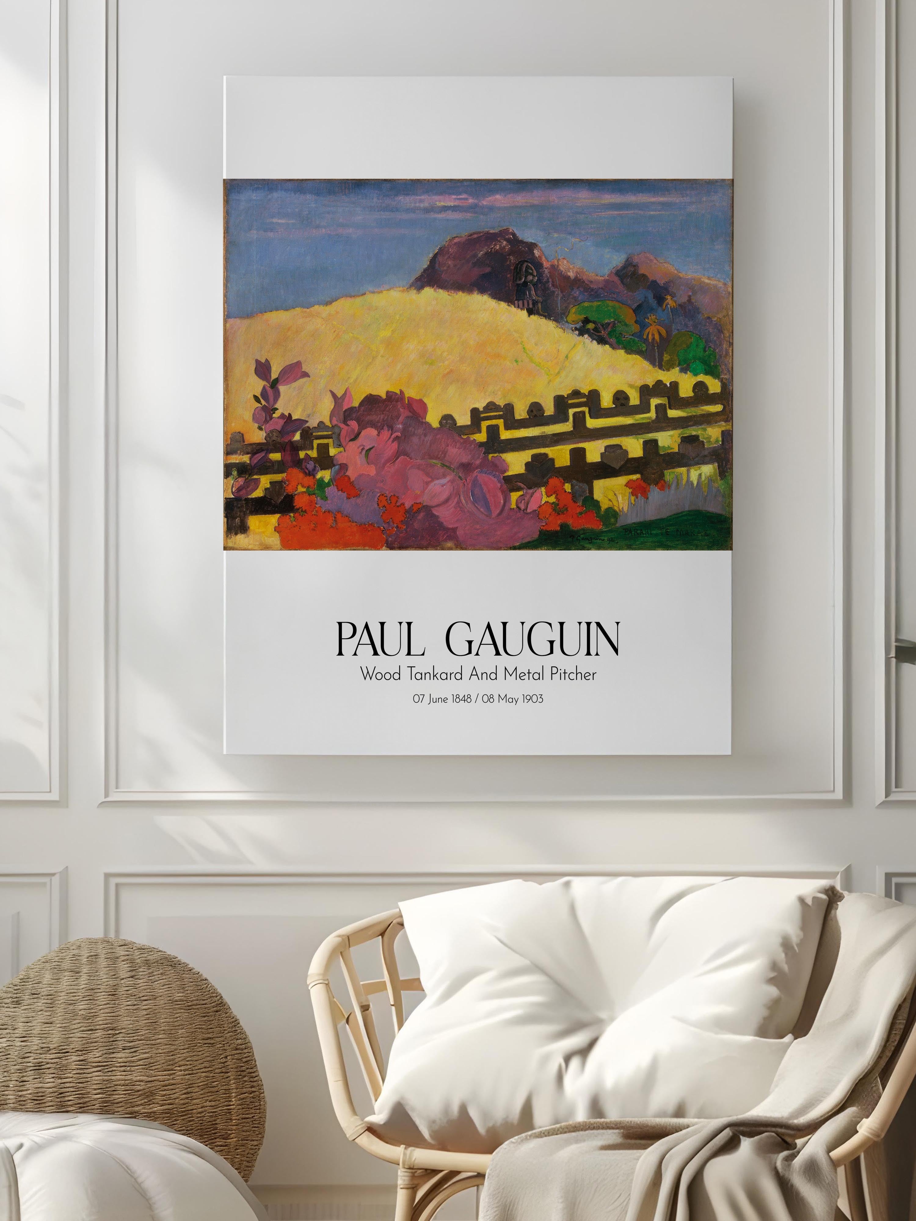 Paul Gauguin - Wood Tankard And Metal Pitcher, Kanvas Tablo, Sanat Serisi NO:110575