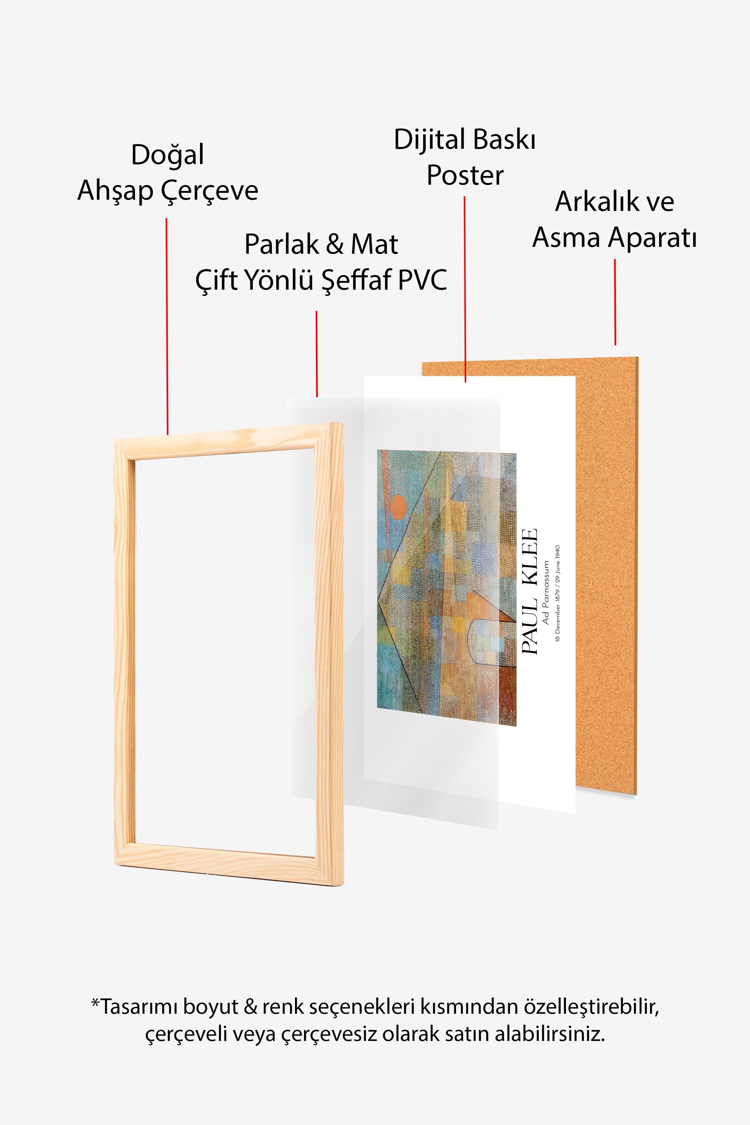Paul Klee - Ad Parnassum, Ahşap Çerçeveli Tablo, Sanat Serisi NO:110132
