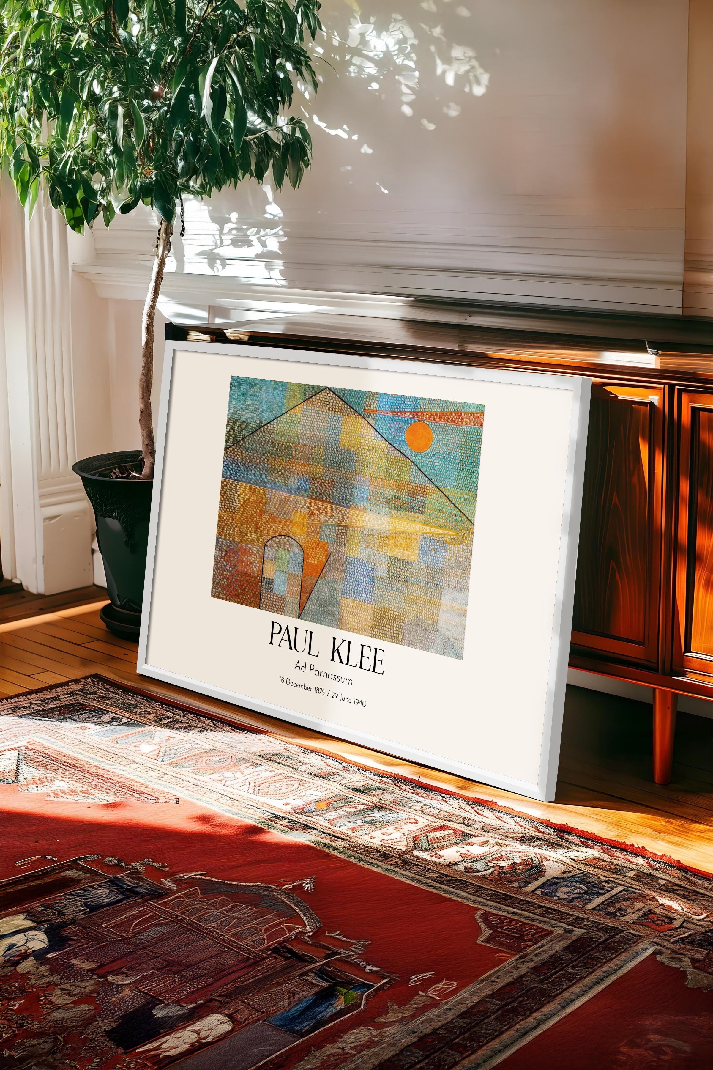 Paul Klee - Ad Parnassum, Beyaz Çerçeveli Tablo, Sanat Serisi NO:110132