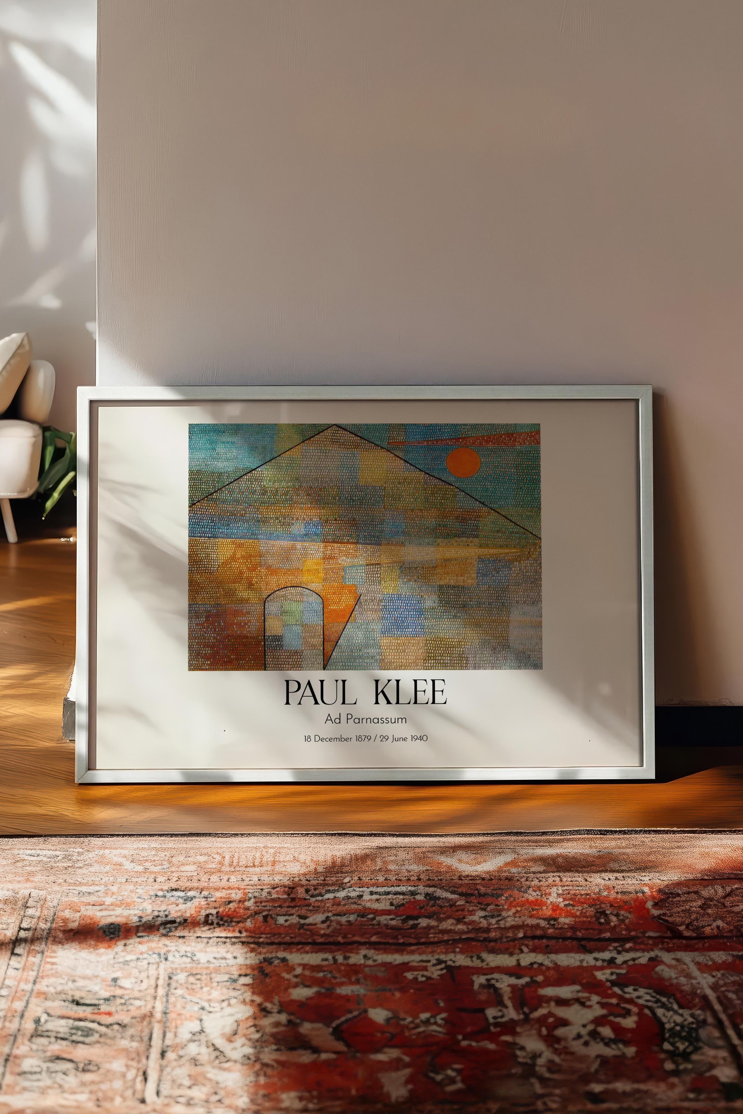 Paul Klee - Ad Parnassum, Beyaz Çerçeveli Tablo, Sanat Serisi NO:110132