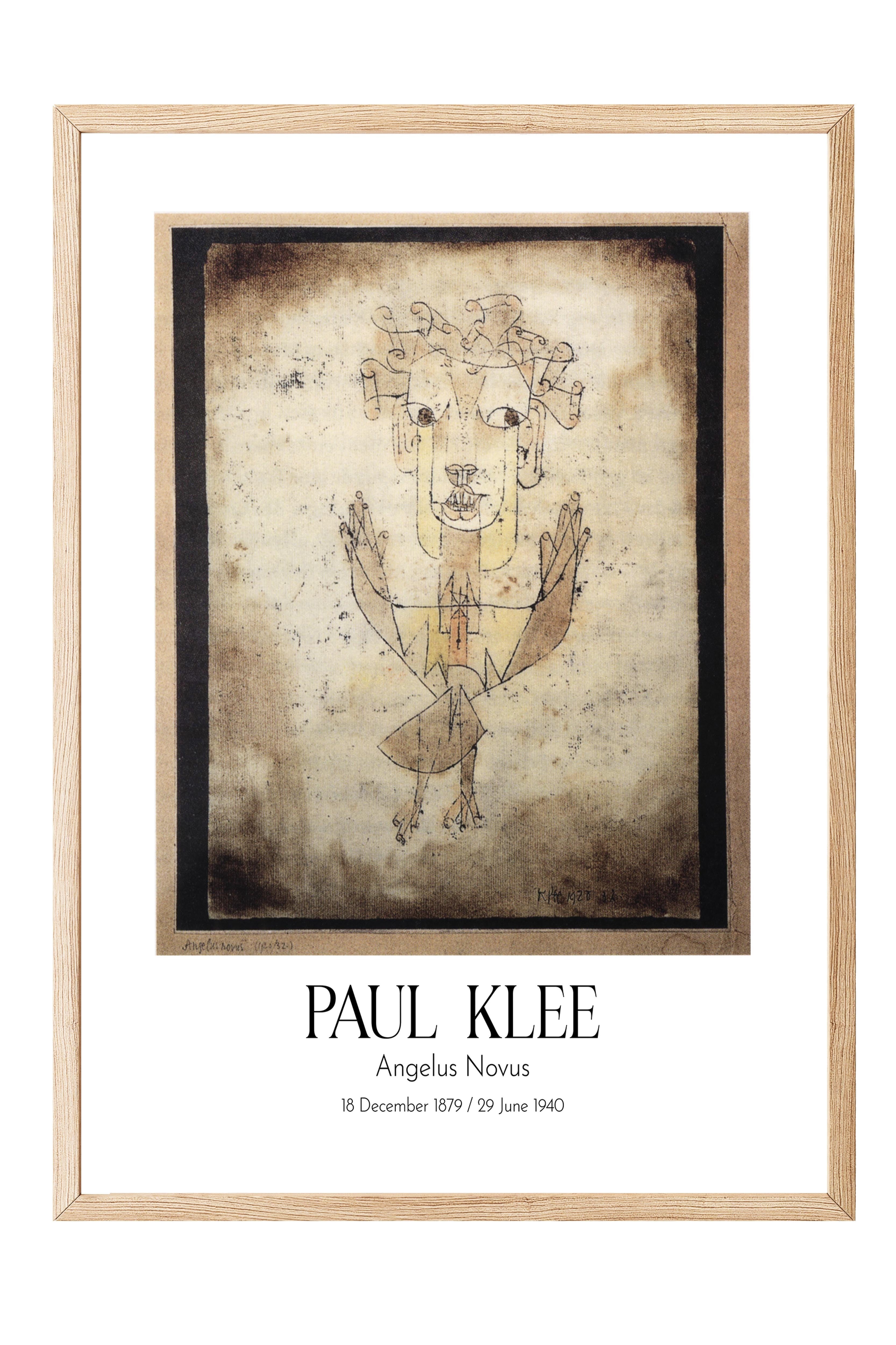 Paul Klee - Angelus Novus, Ahşap Çerçeveli Tablo, Sanat Serisi NO:110119