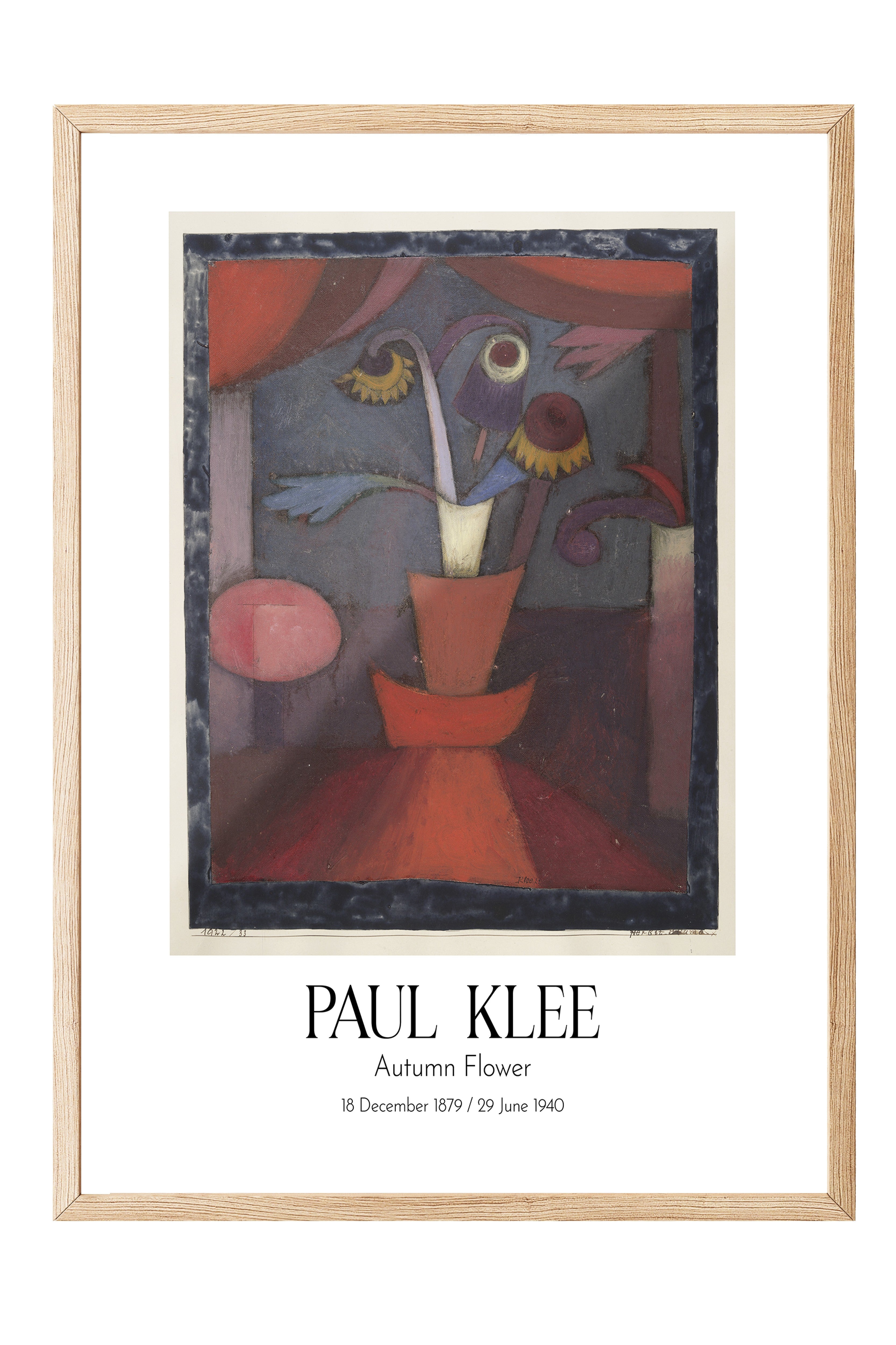 Paul Klee - Autumn Flower, Ahşap Çerçeveli Tablo, Sanat Serisi NO:110108