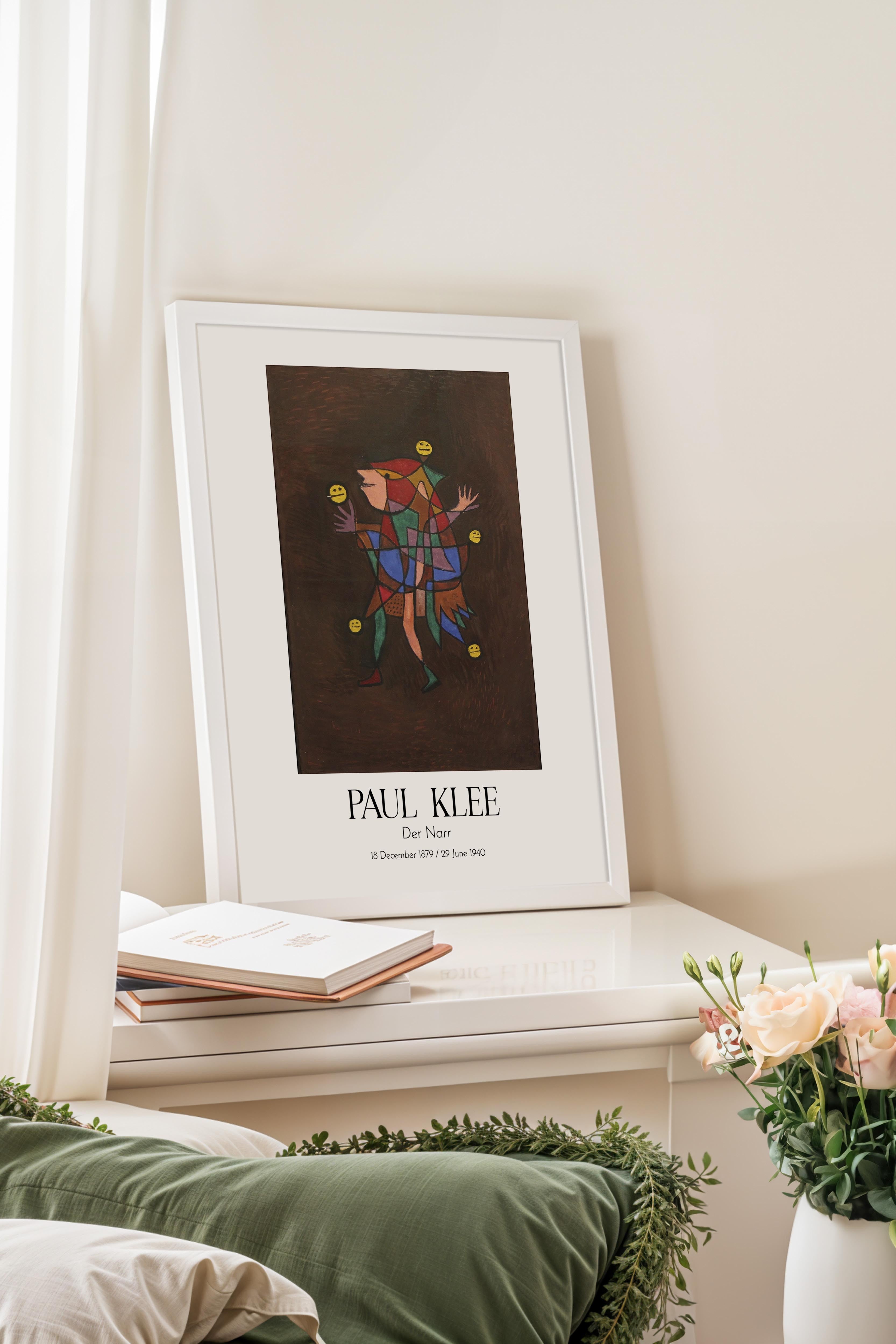 Paul Klee - Der Narr, Beyaz Çerçeveli Tablo, Sanat Serisi NO:110110