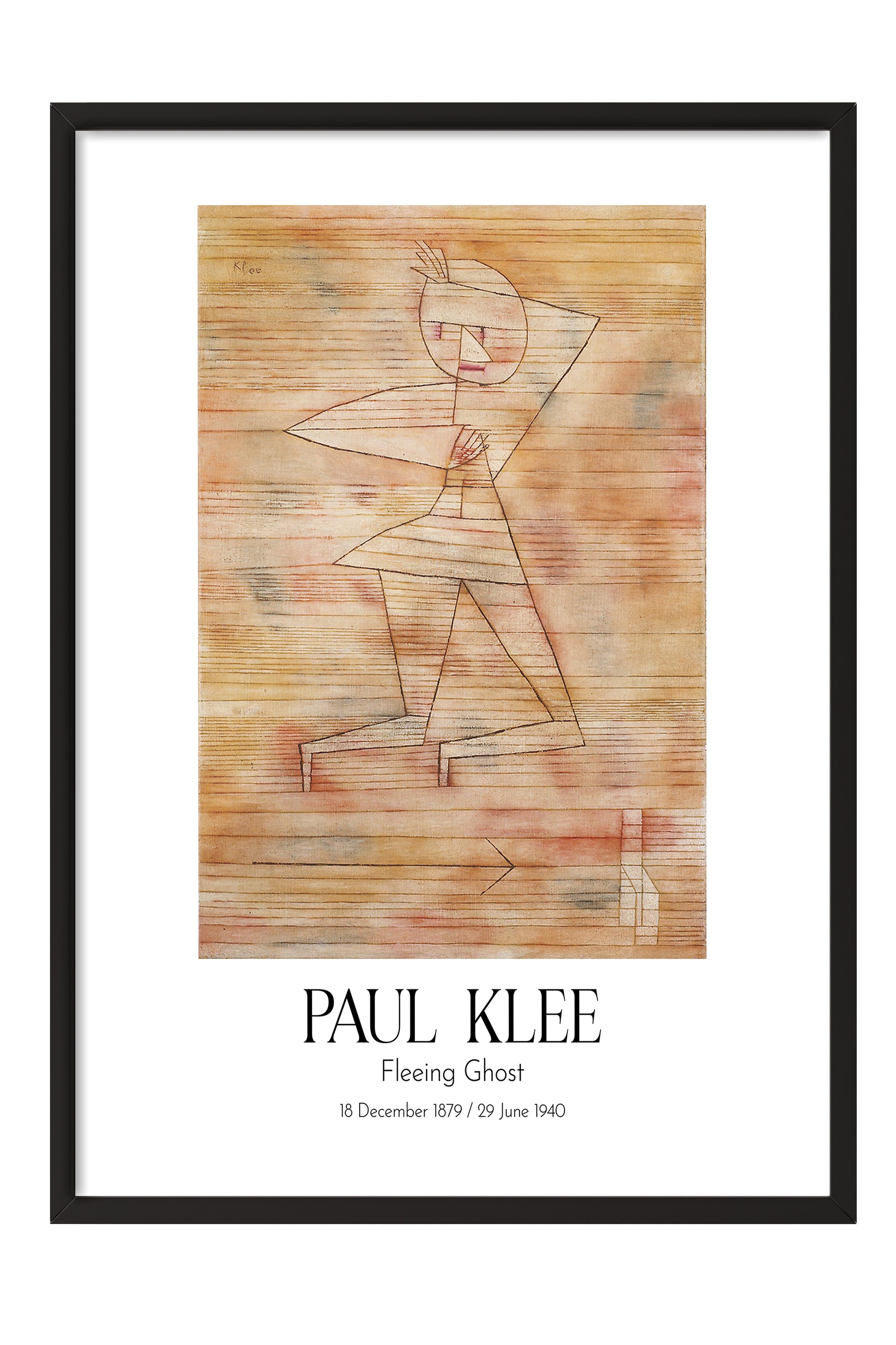 Paul Klee - Fleeing Ghost, Siyah Çerçeveli Tablo, Sanat Serisi NO:110111
