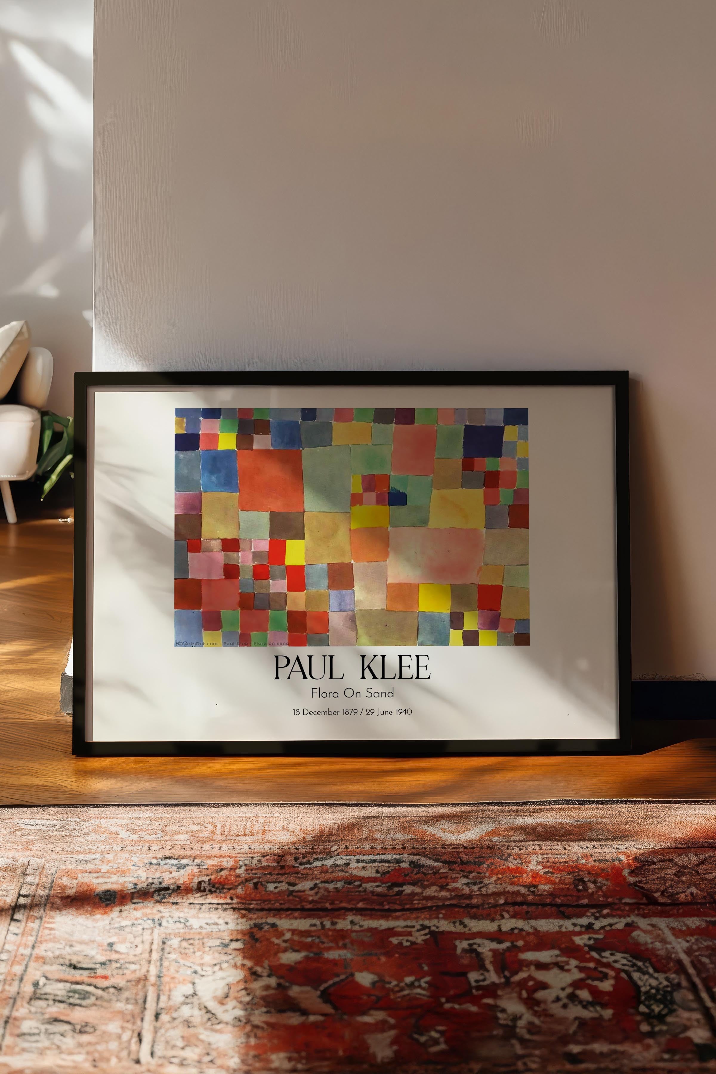Paul Klee - Flora On Sand, Siyah Çerçeveli Tablo, Sanat Serisi NO:110135