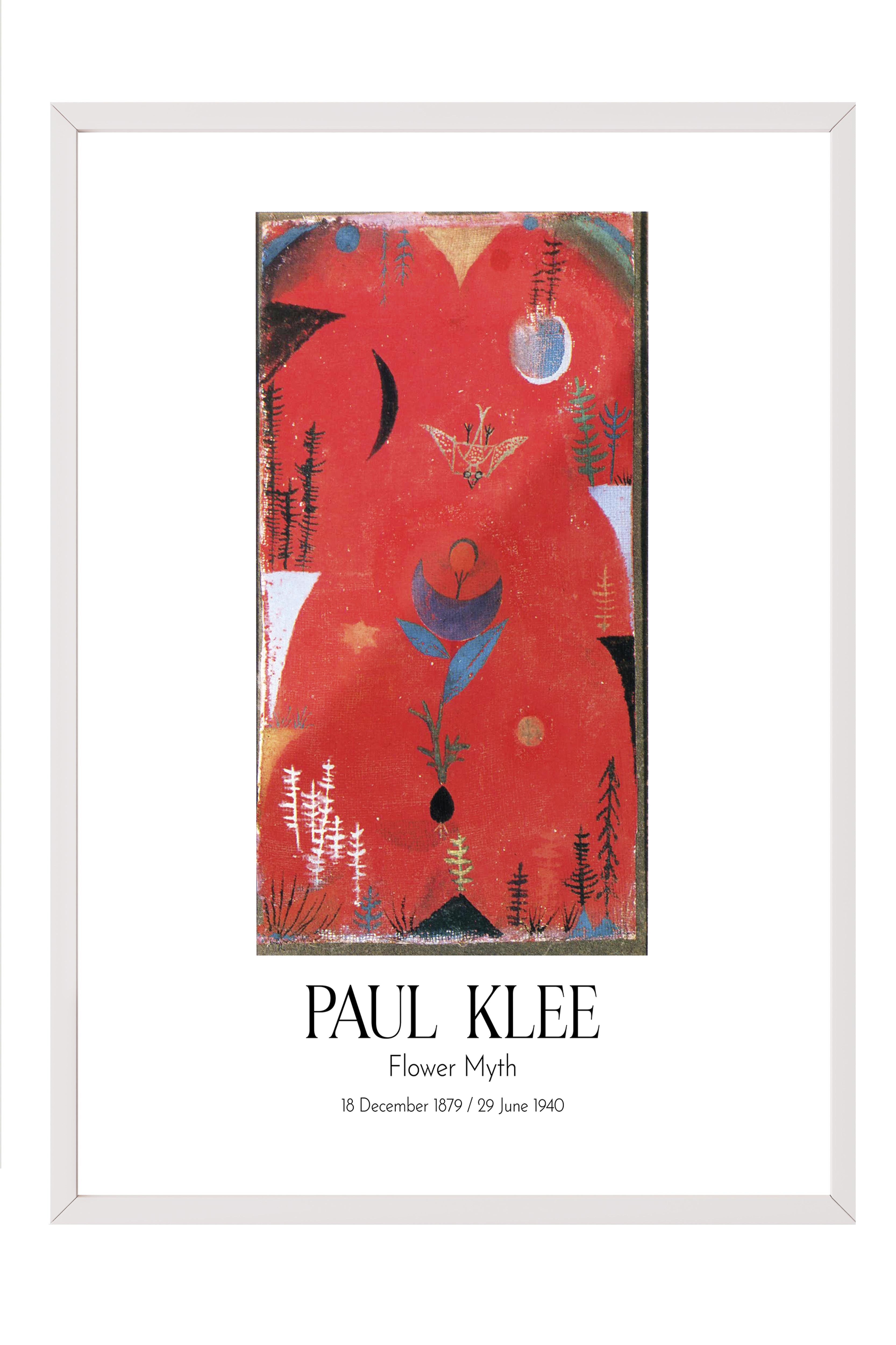 Paul Klee - Flower Myth, Beyaz Çerçeveli Tablo, Sanat Serisi NO:110112