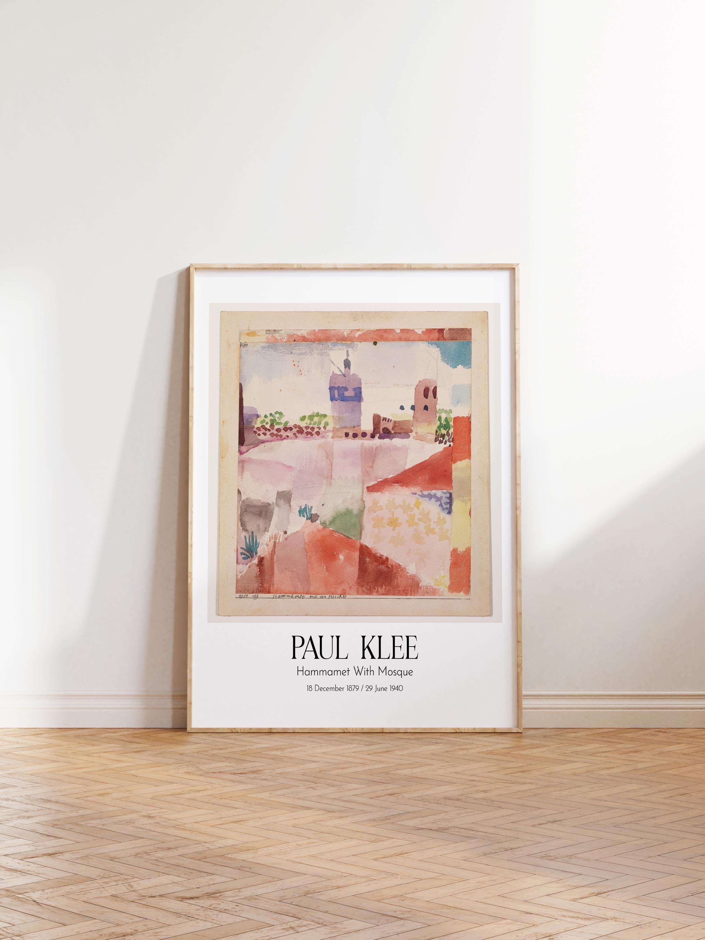Paul Klee - Hammamet With Mosque, Ahşap Çerçeveli Tablo, Sanat Serisi NO:110114
