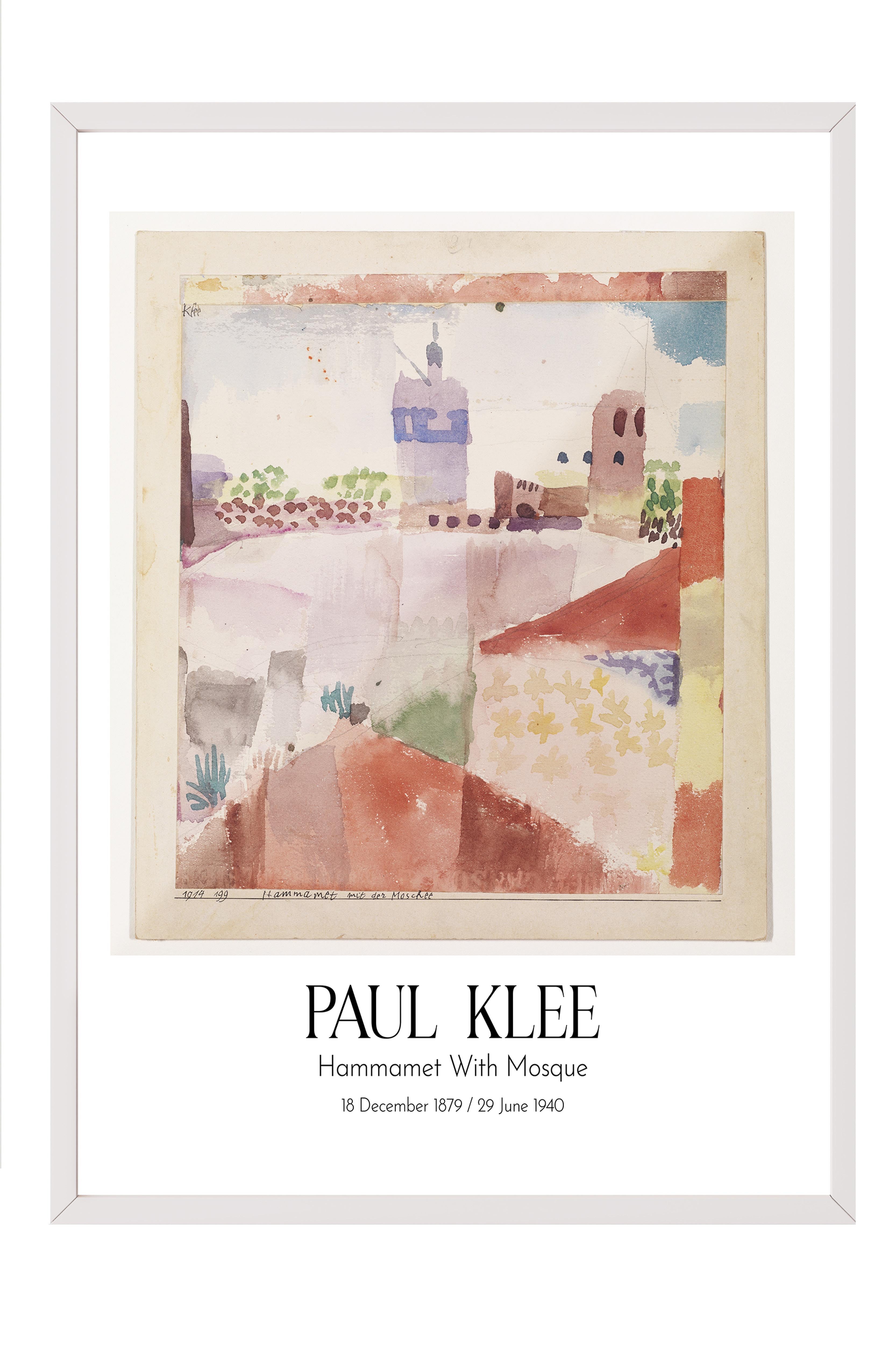 Paul Klee - Hammamet With Mosque, Beyaz Çerçeveli Tablo, Sanat Serisi NO:110114