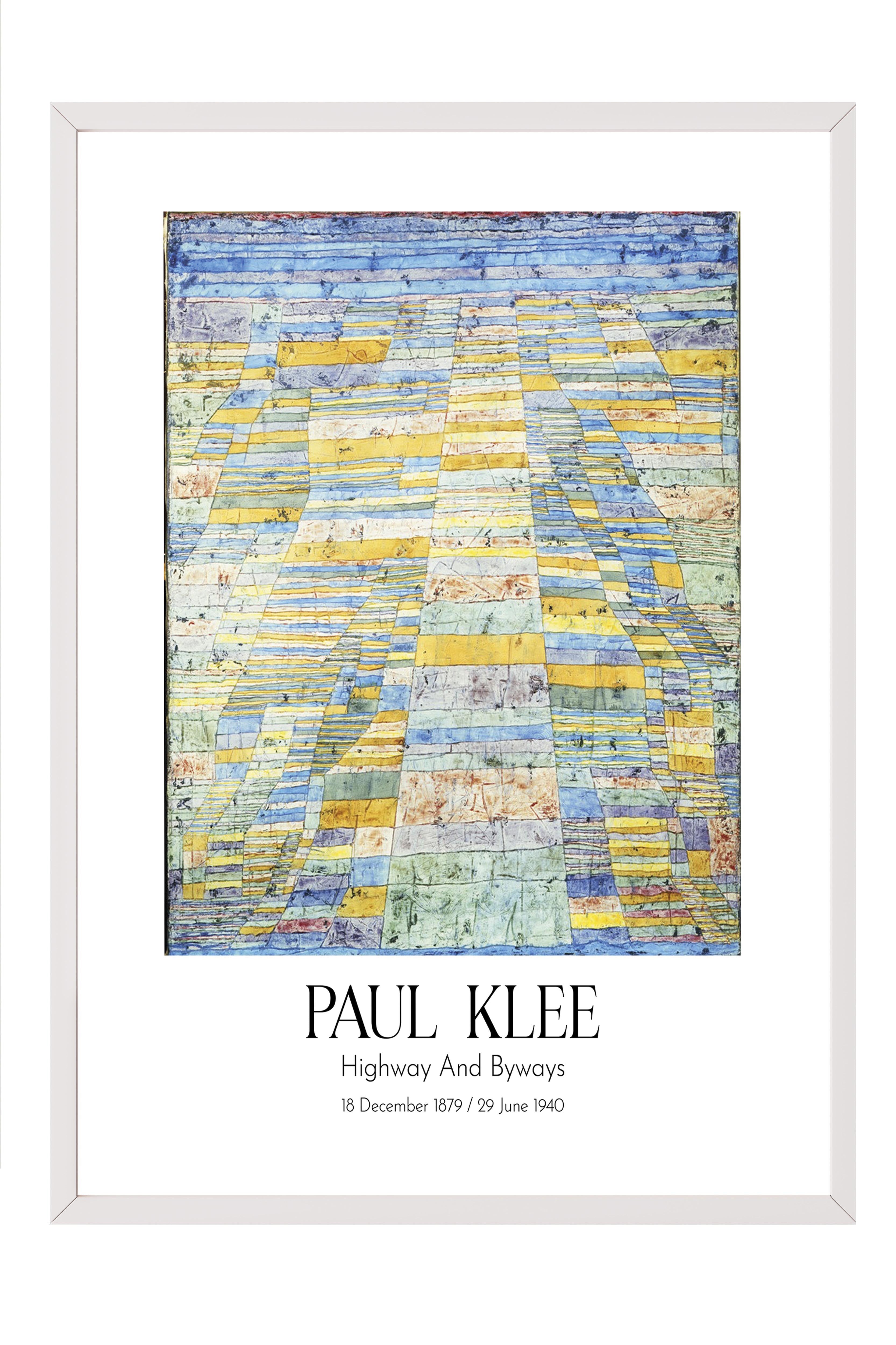 Paul Klee - Highway And Byways, Beyaz Çerçeveli Tablo, Sanat Serisi NO:110120