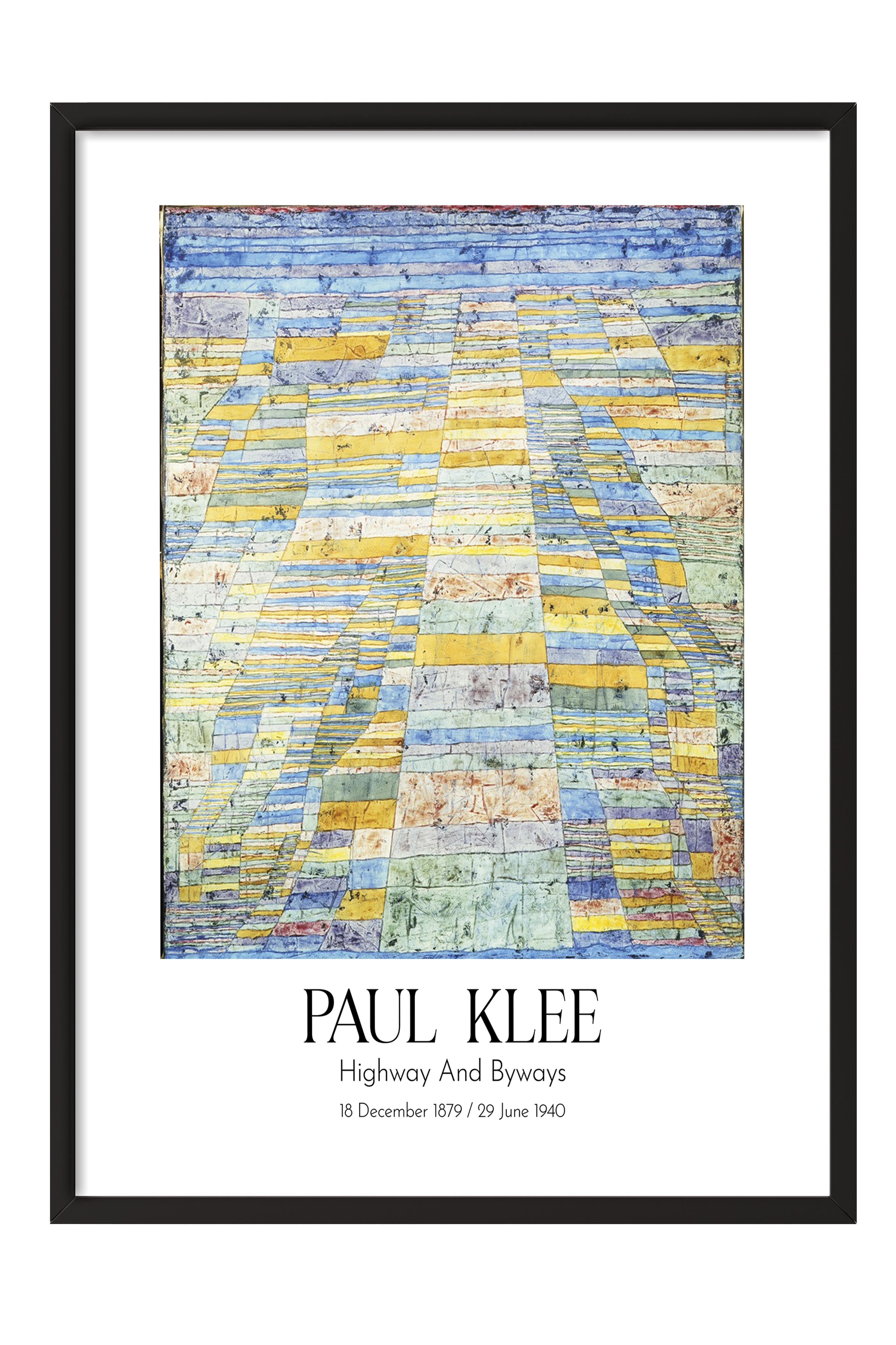Paul Klee - Highway And Byways, Siyah Çerçeveli Tablo, Sanat Serisi NO:110120