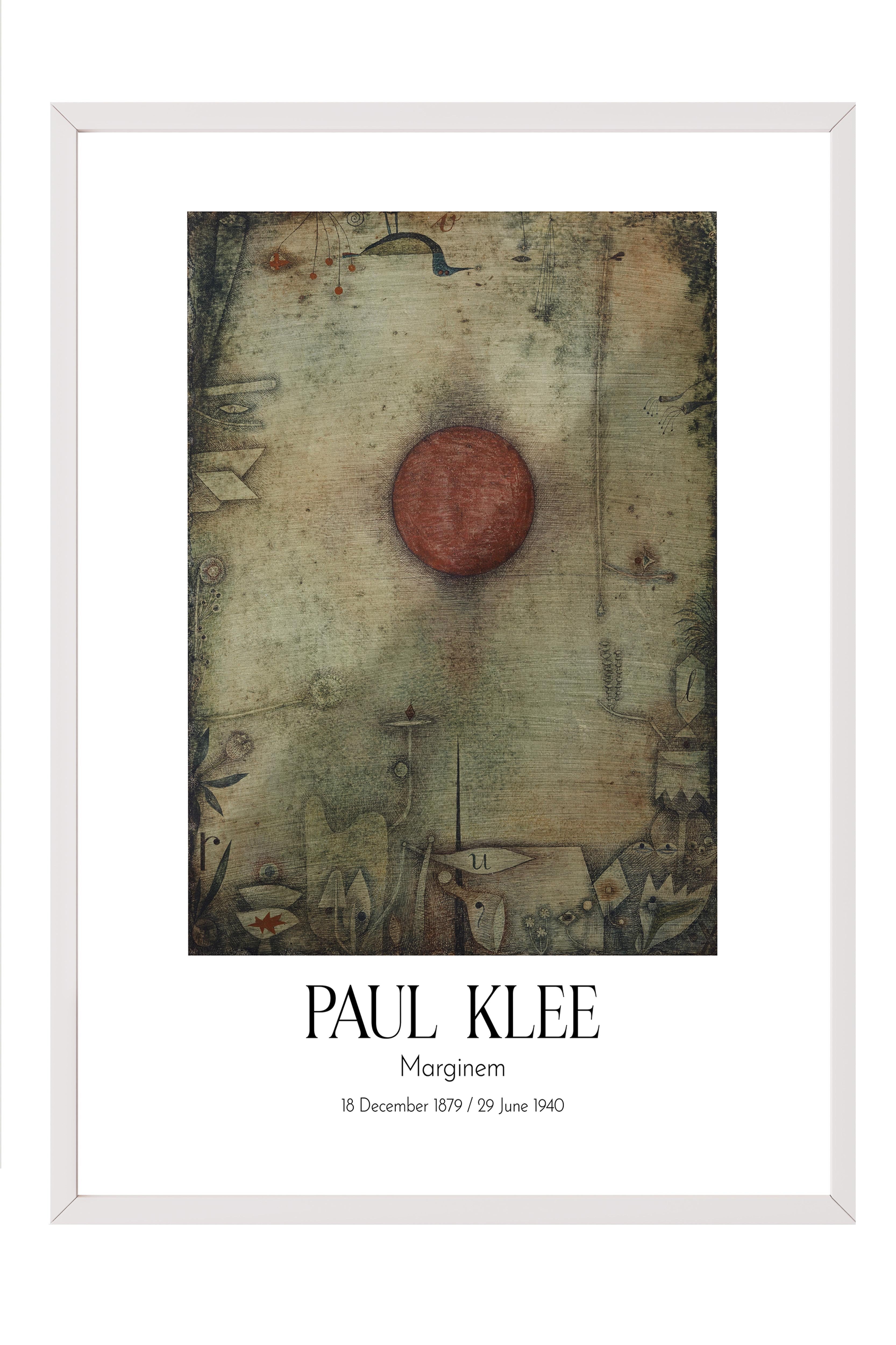 Paul Klee - Marginem, Beyaz Çerçeveli Tablo, Sanat Serisi NO:110121