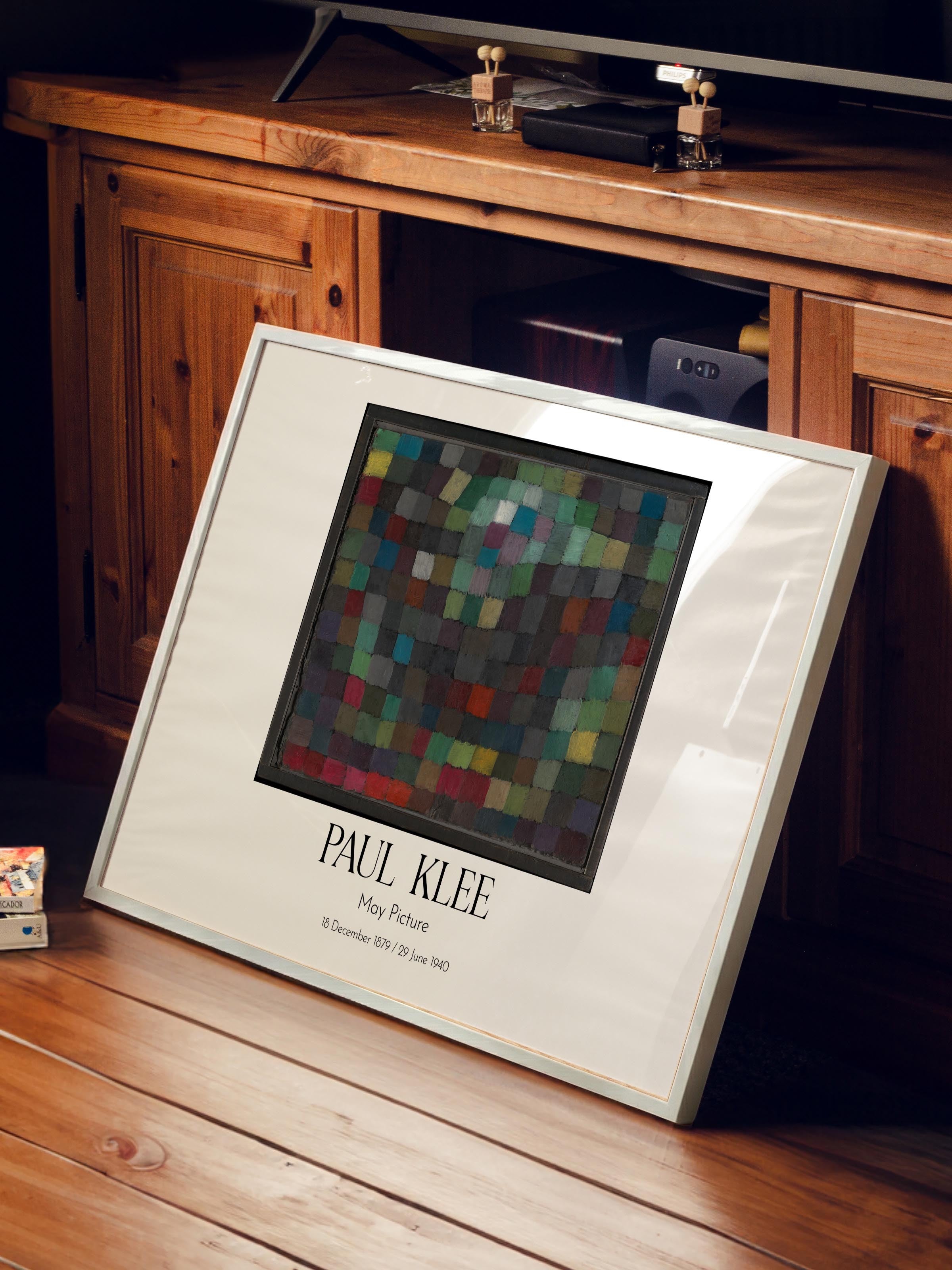 Paul Klee - May Picture, Beyaz Çerçeveli Tablo, Sanat Serisi NO:110128