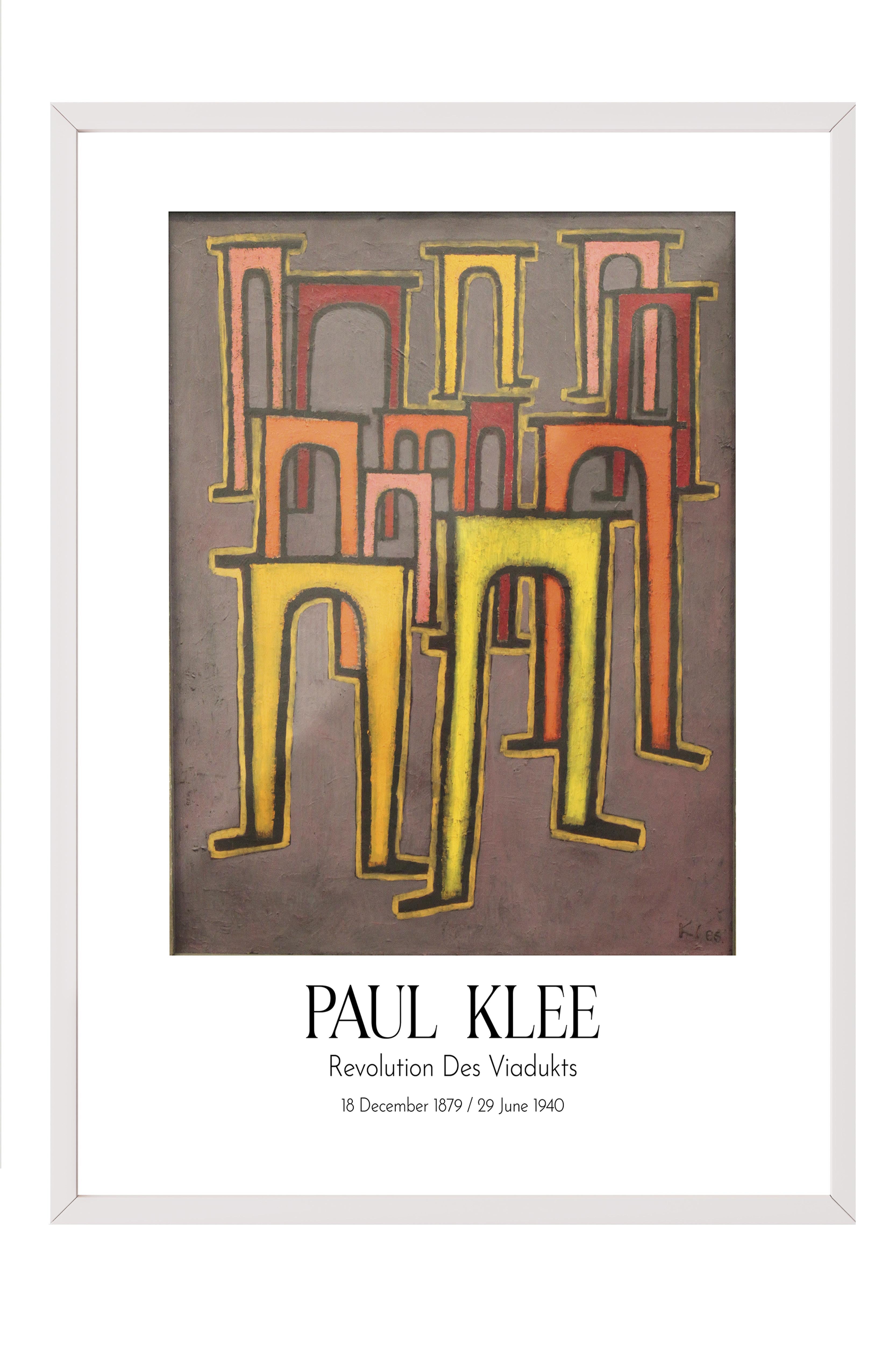 Paul Klee - Revolution Des Viadukts, Beyaz Çerçeveli Tablo, Sanat Serisi NO:110116
