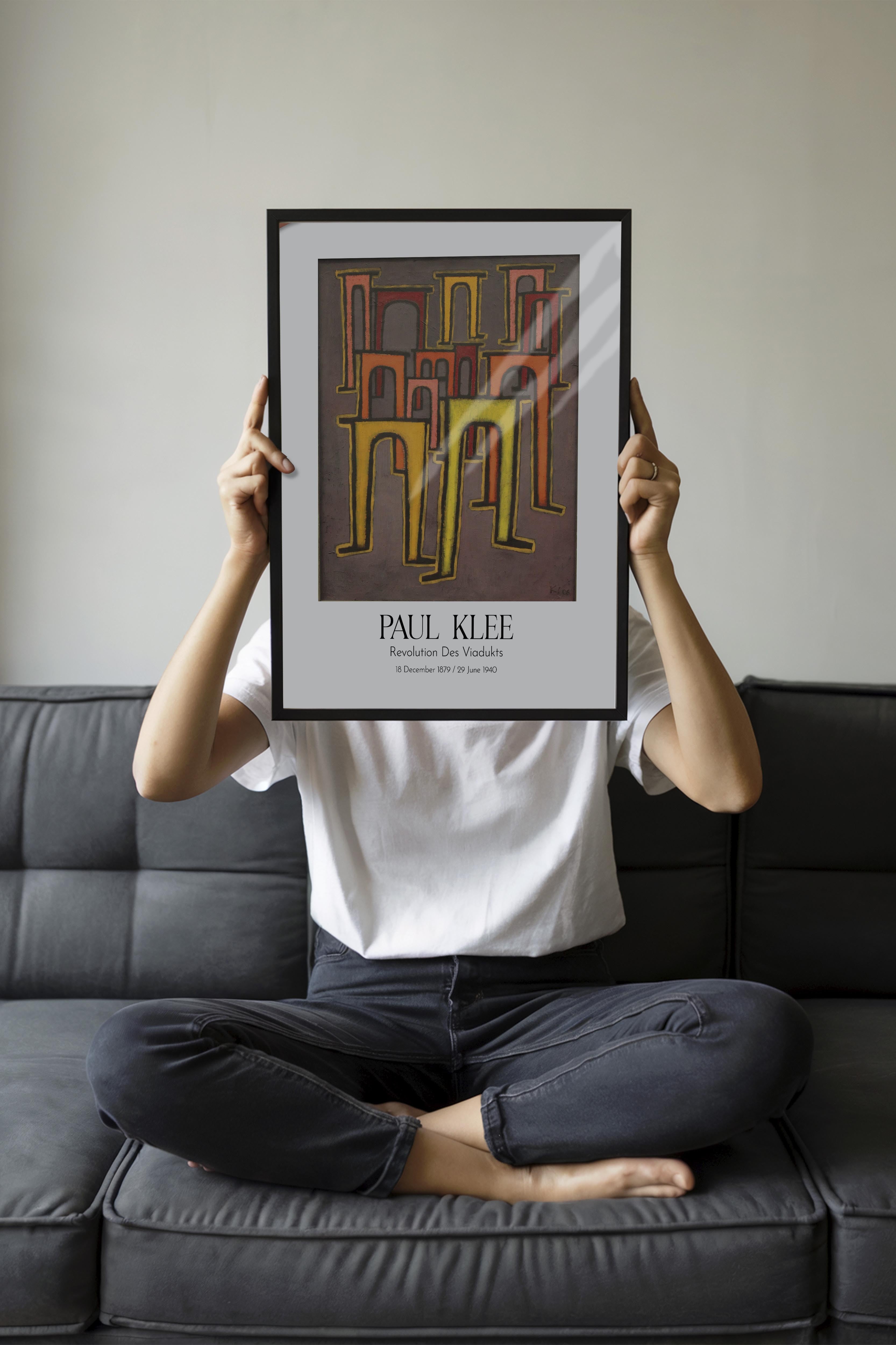Paul Klee - Revolution Des Viadukts, Siyah Çerçeveli Tablo, Sanat Serisi NO:110116