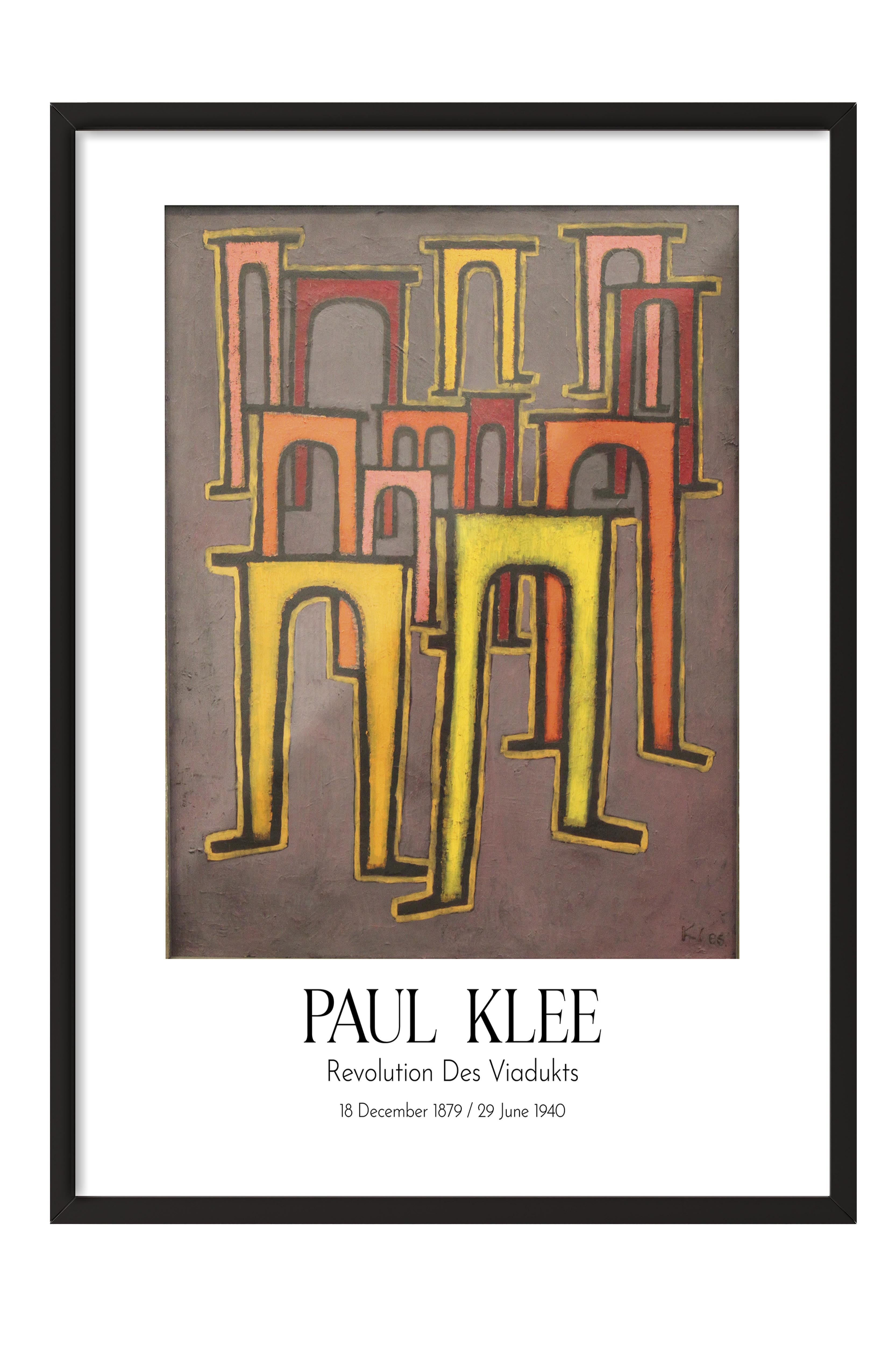 Paul Klee - Revolution Des Viadukts, Siyah Çerçeveli Tablo, Sanat Serisi NO:110116