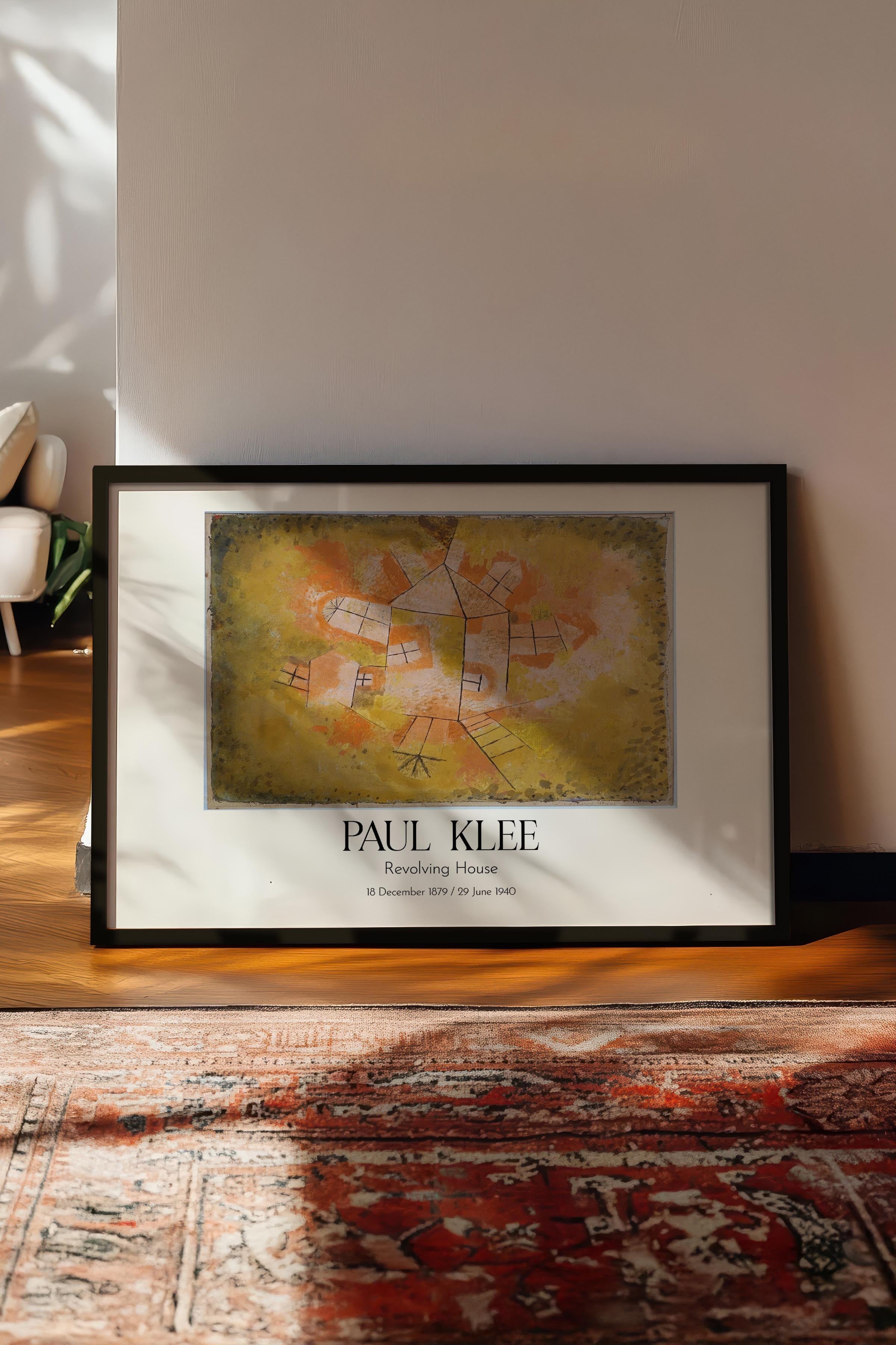 Paul Klee - Revolving House, Siyah Çerçeveli Tablo, Sanat Serisi NO:110129