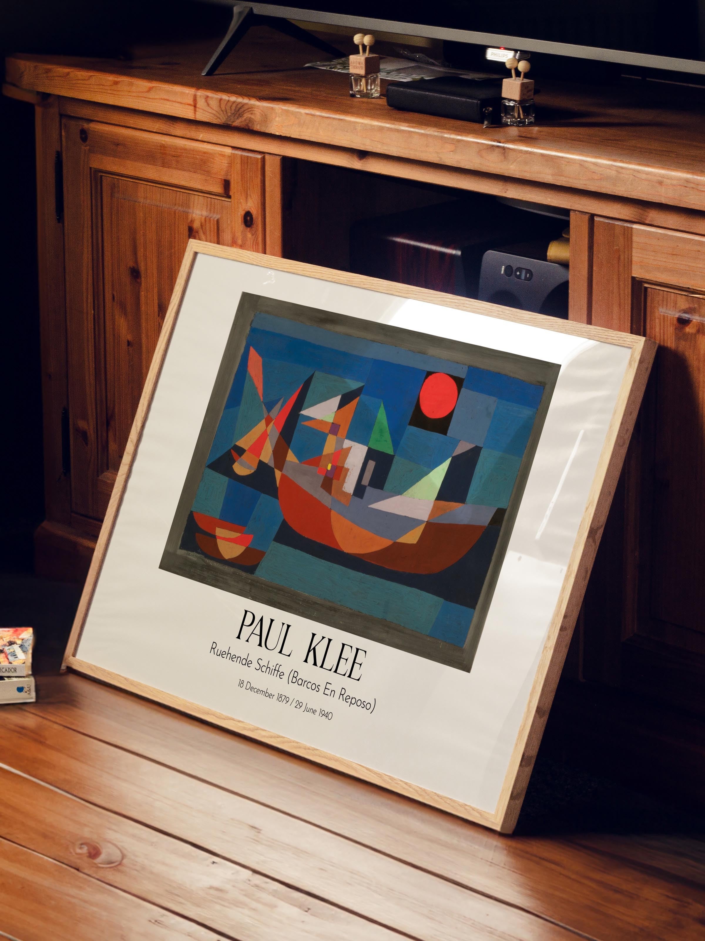 Paul Klee - Ruehende Schiffe (Barcos En Reposo), Ahşap Çerçeveli Tablo, Sanat Serisi NO:110130