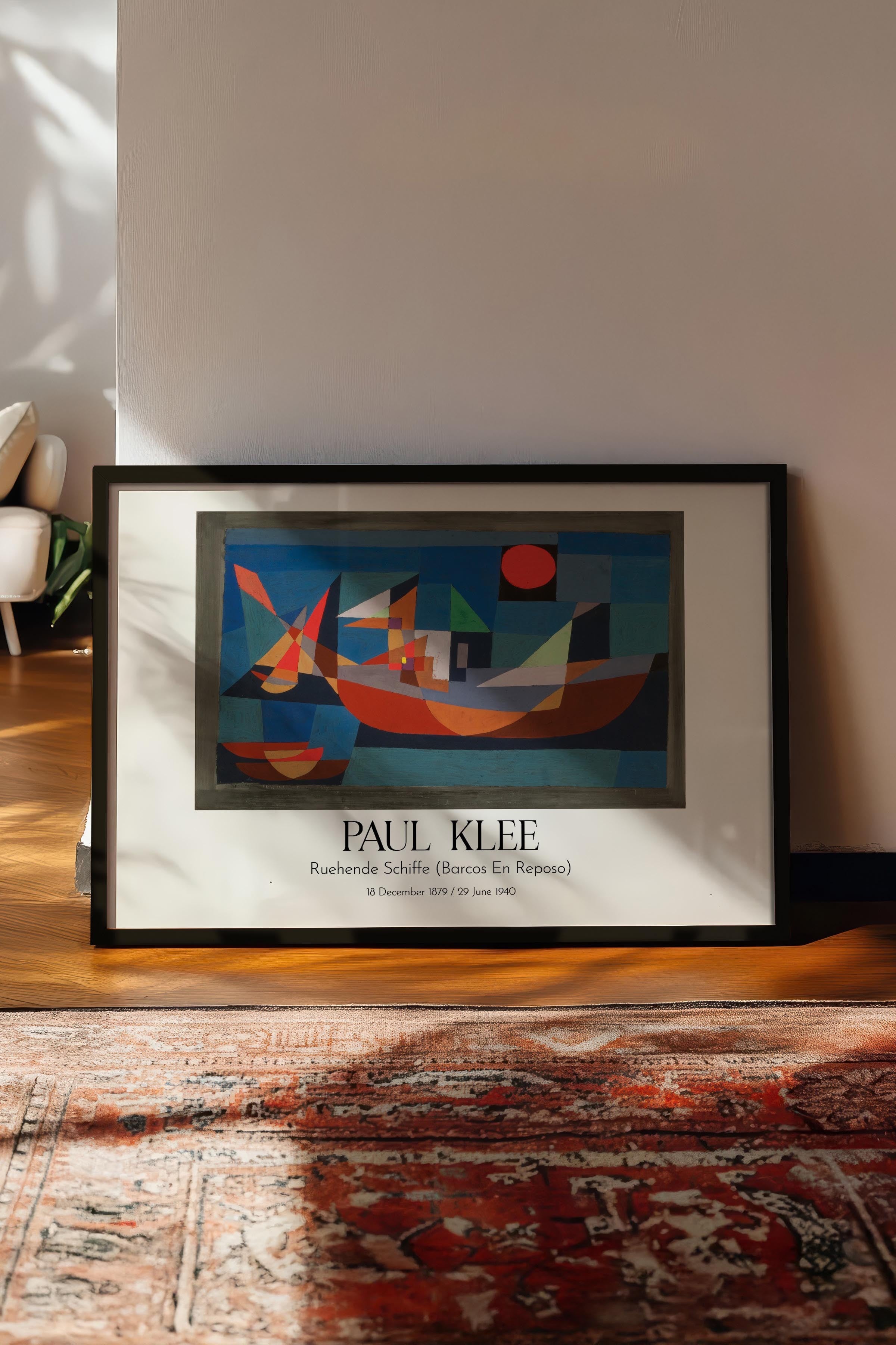 Paul Klee - Ruehende Schiffe (Barcos En Reposo), Siyah Çerçeveli Tablo, Sanat Serisi NO:110130