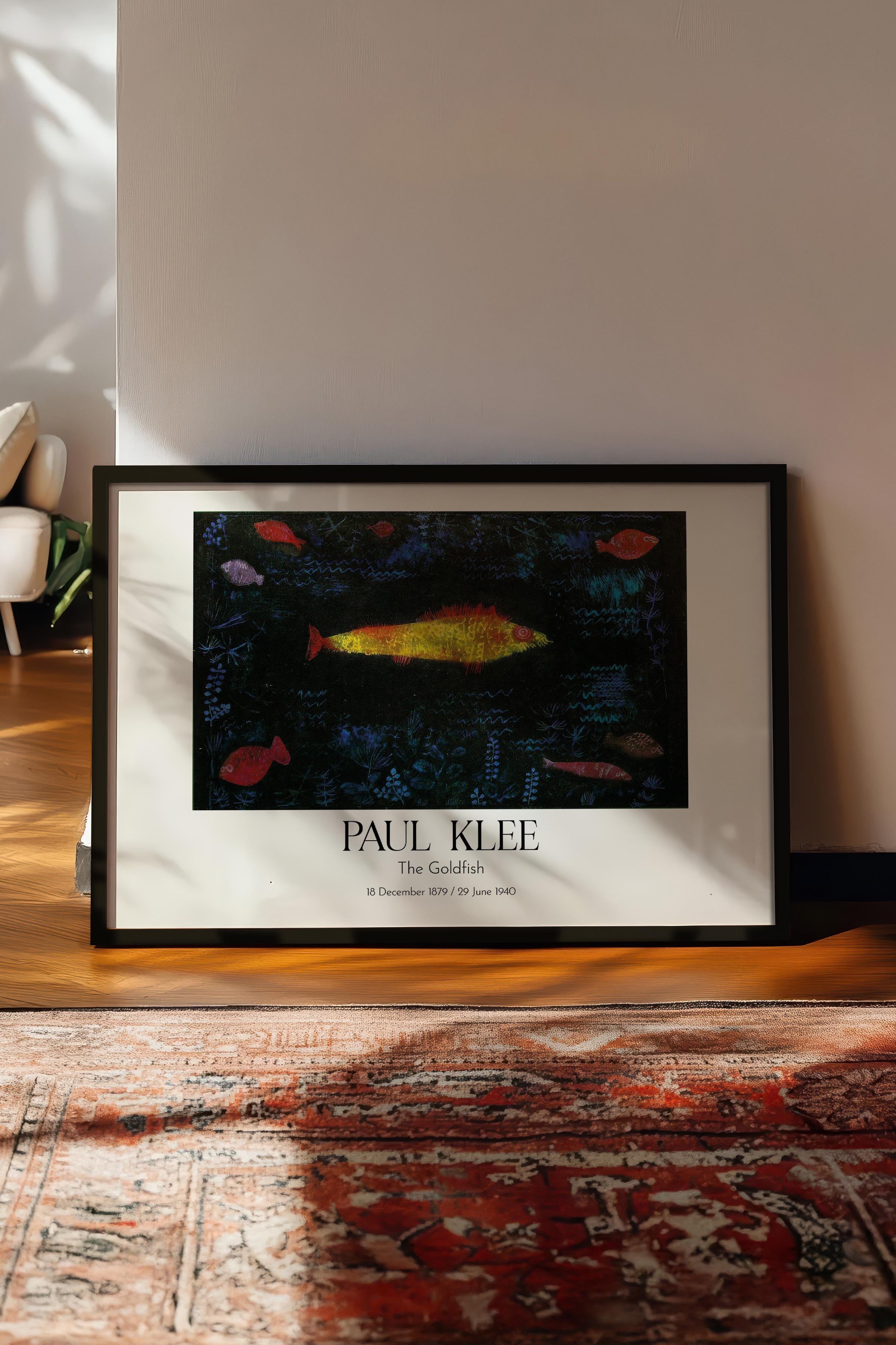 Paul Klee - The Goldfish, Siyah Çerçeveli Tablo, Sanat Serisi NO:110131