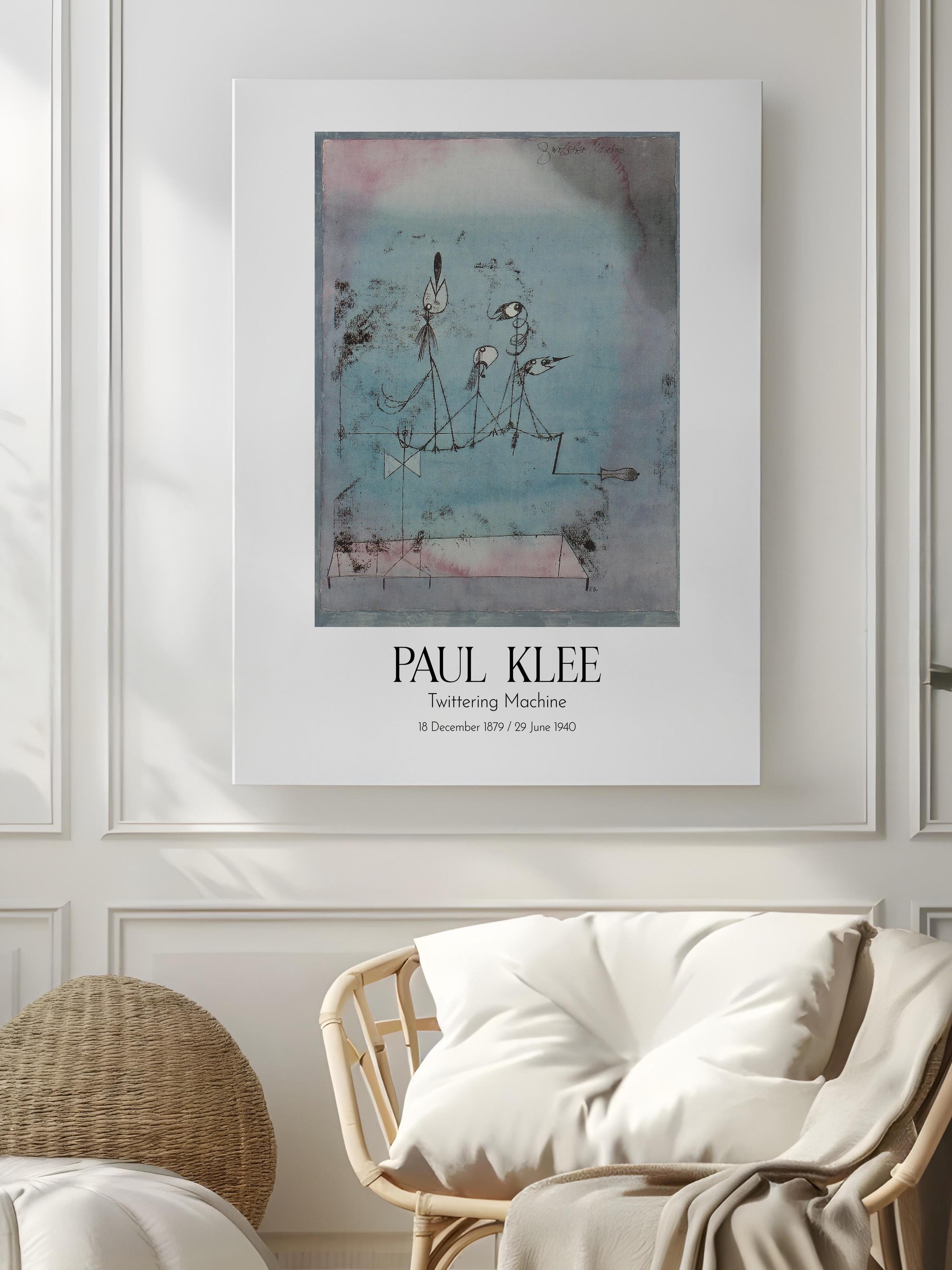 Paul Klee - Twittering Machine, Kanvas Tablo, Sanat Serisi NO:110109