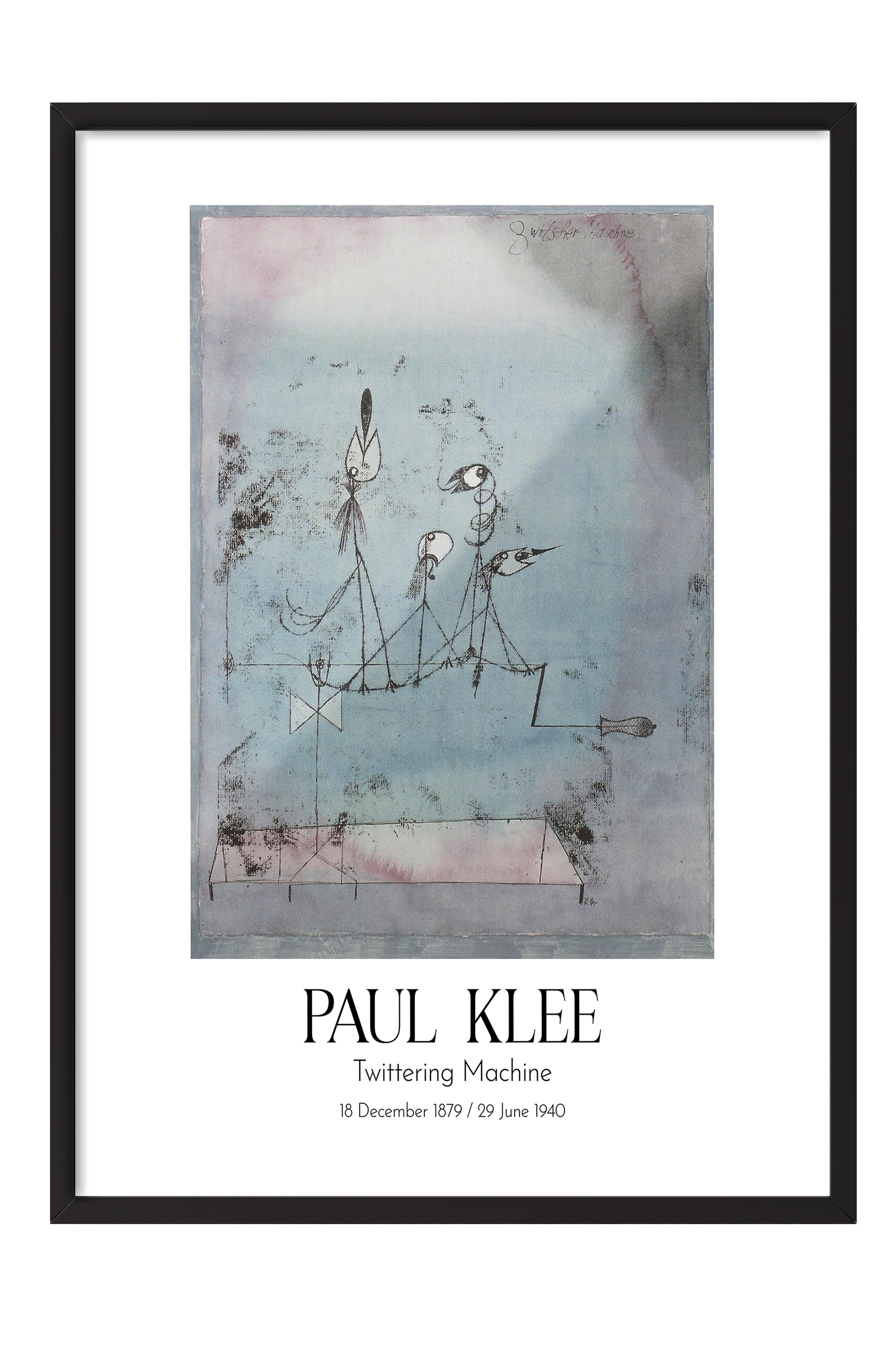 Paul Klee - Twittering Machine, Siyah Çerçeveli Tablo, Sanat Serisi NO:110109