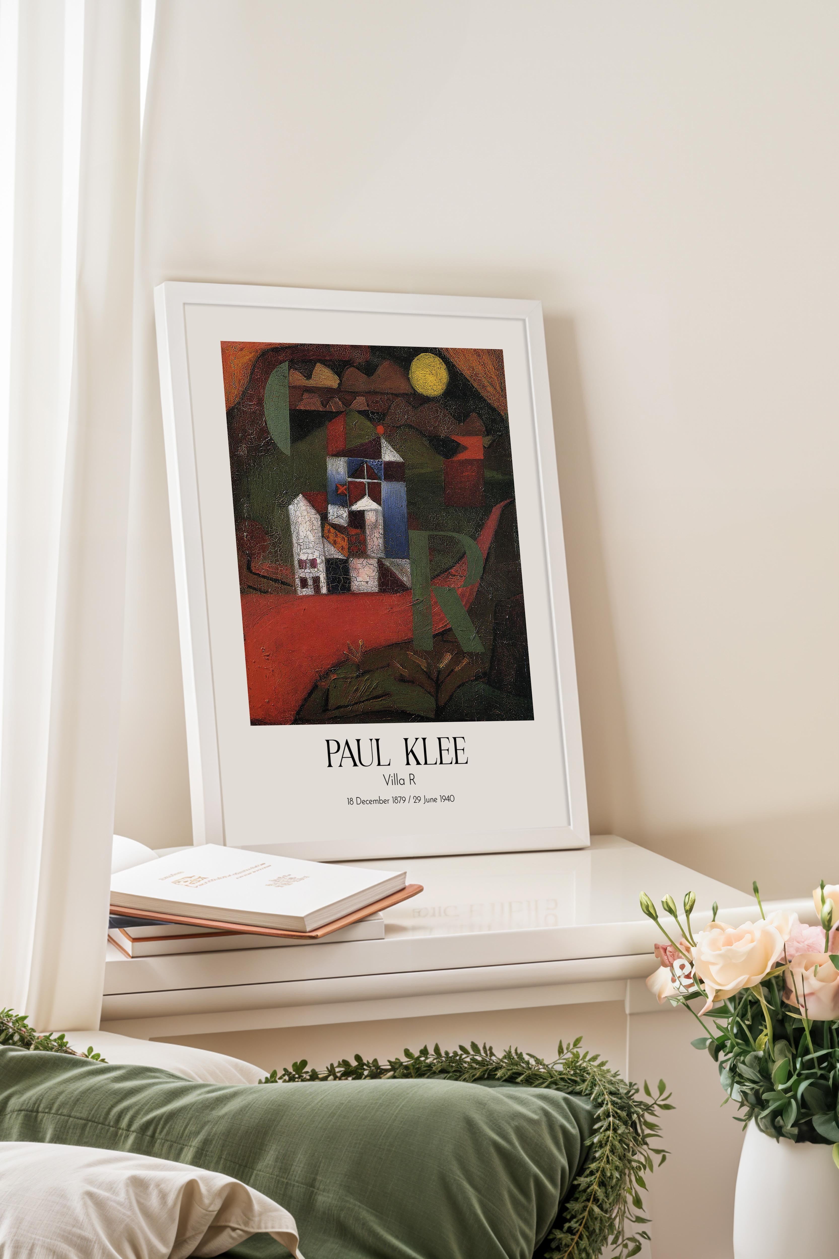 Paul Klee - Villa R, Beyaz Çerçeveli Tablo, Sanat Serisi NO:110118