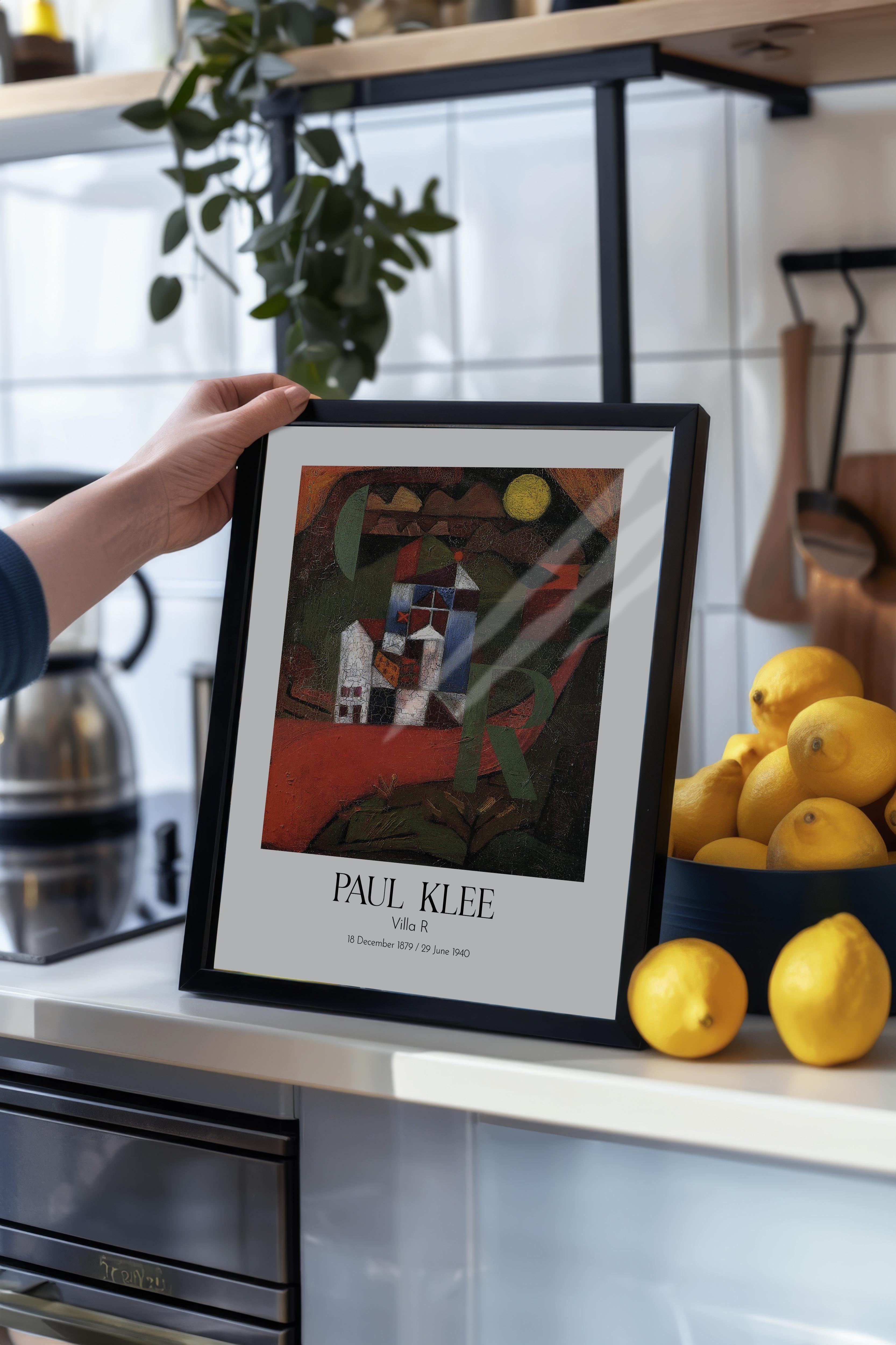 Paul Klee - Villa R, Siyah Çerçeveli Tablo, Sanat Serisi NO:110118