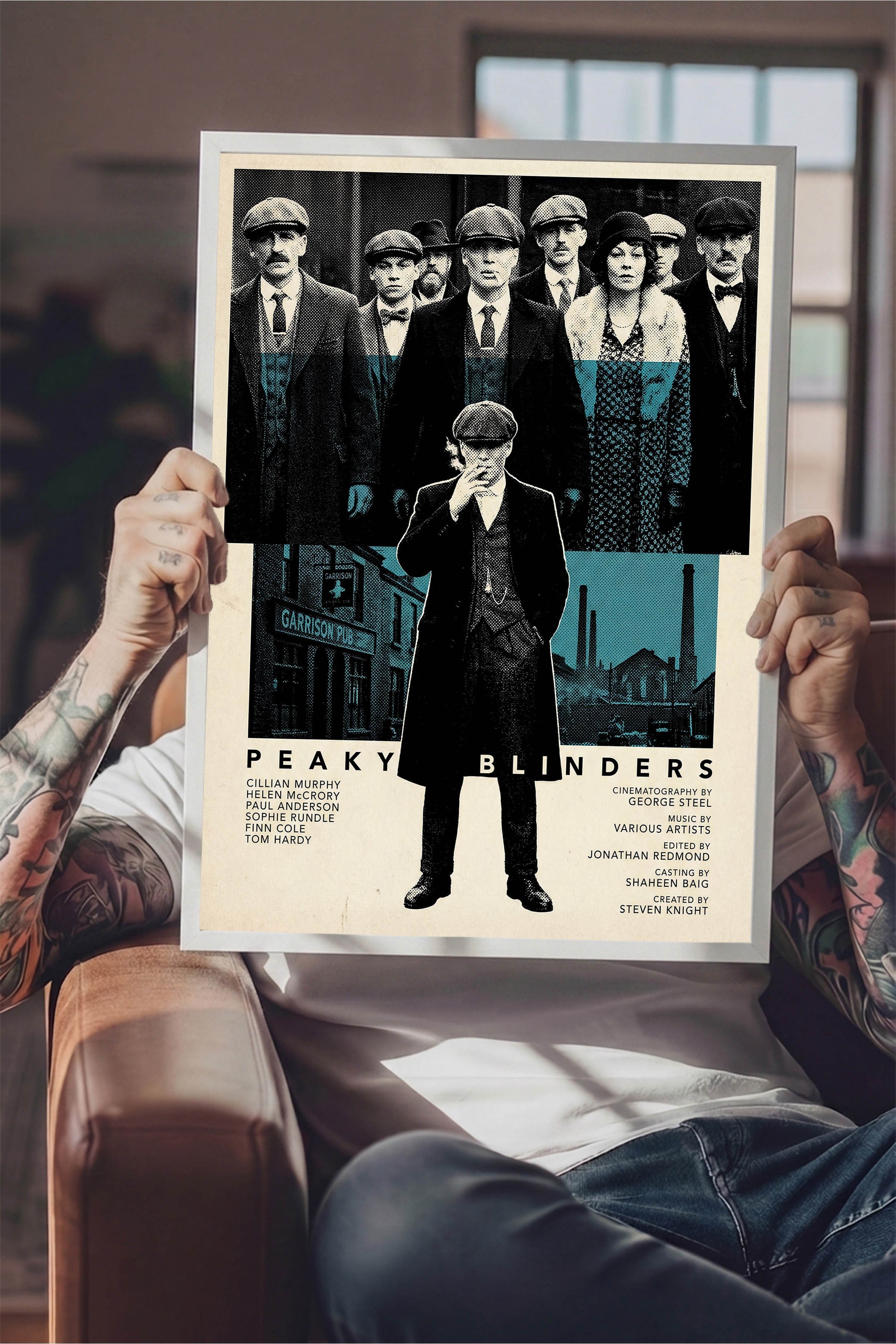 Peaky Blinders Beyaz Çerçeveli Poster, Sinema ve Dizi Tablo, Film Dizi Afişleri NO:112784