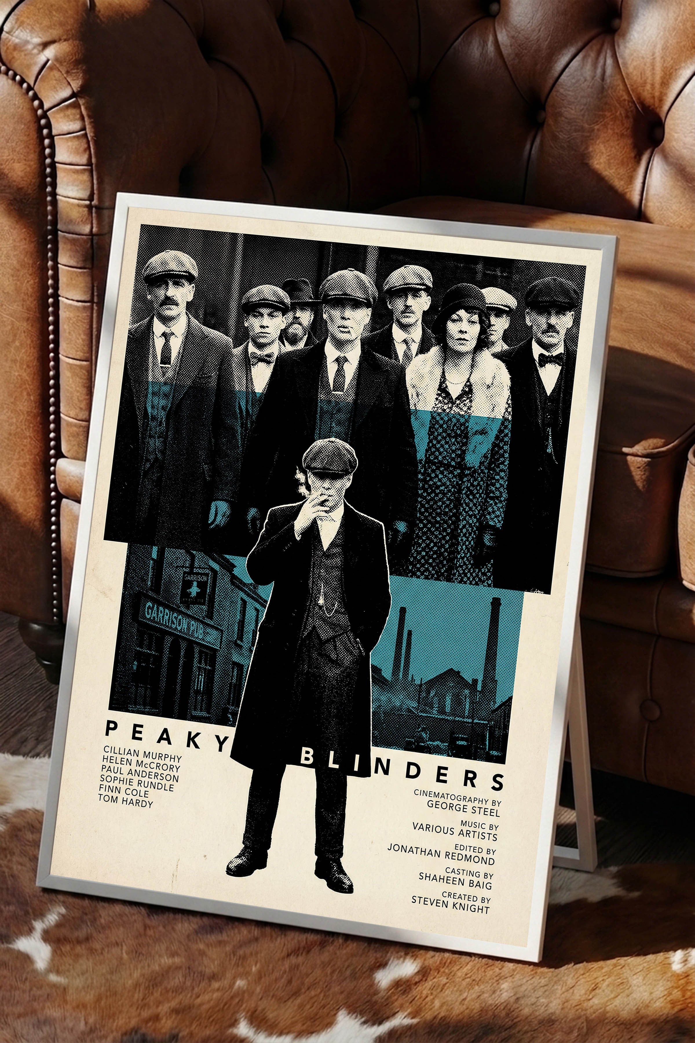 Peaky Blinders Beyaz Çerçeveli Poster, Sinema ve Dizi Tablo, Film Dizi Afişleri NO:112784
