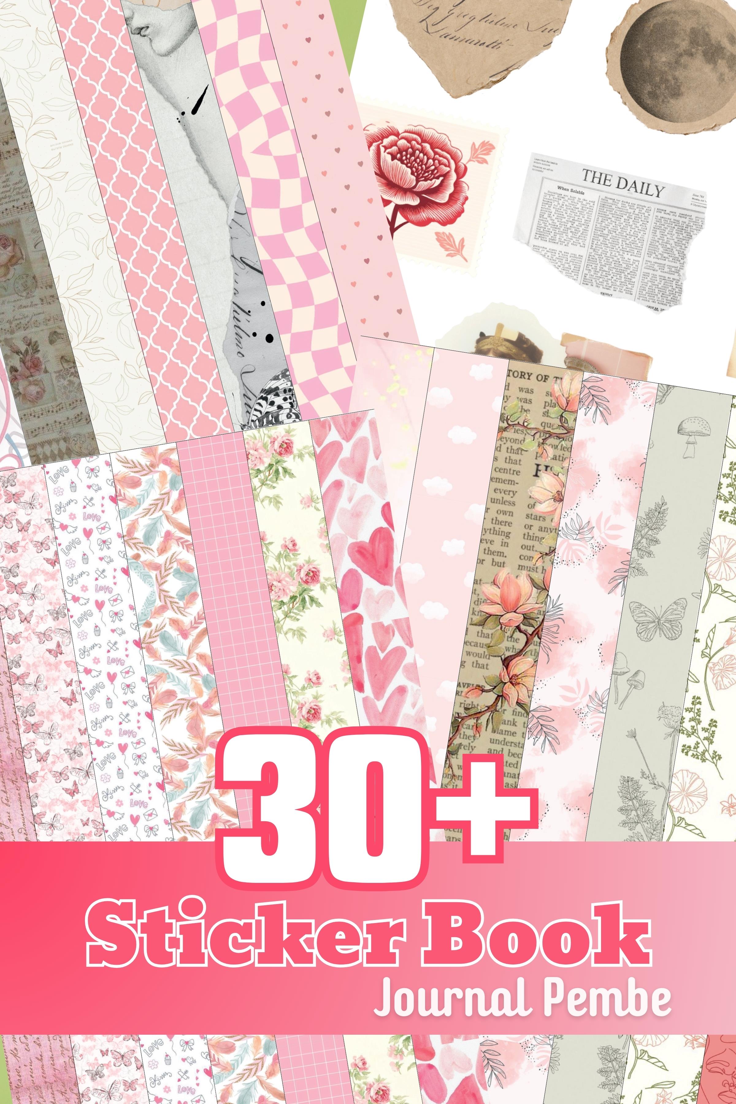 Pembe JournalEtiket Seti, 40 Adet Renkli Etiket, Sticker Book, Sticker Defteri, Bullet Journal, Günlük