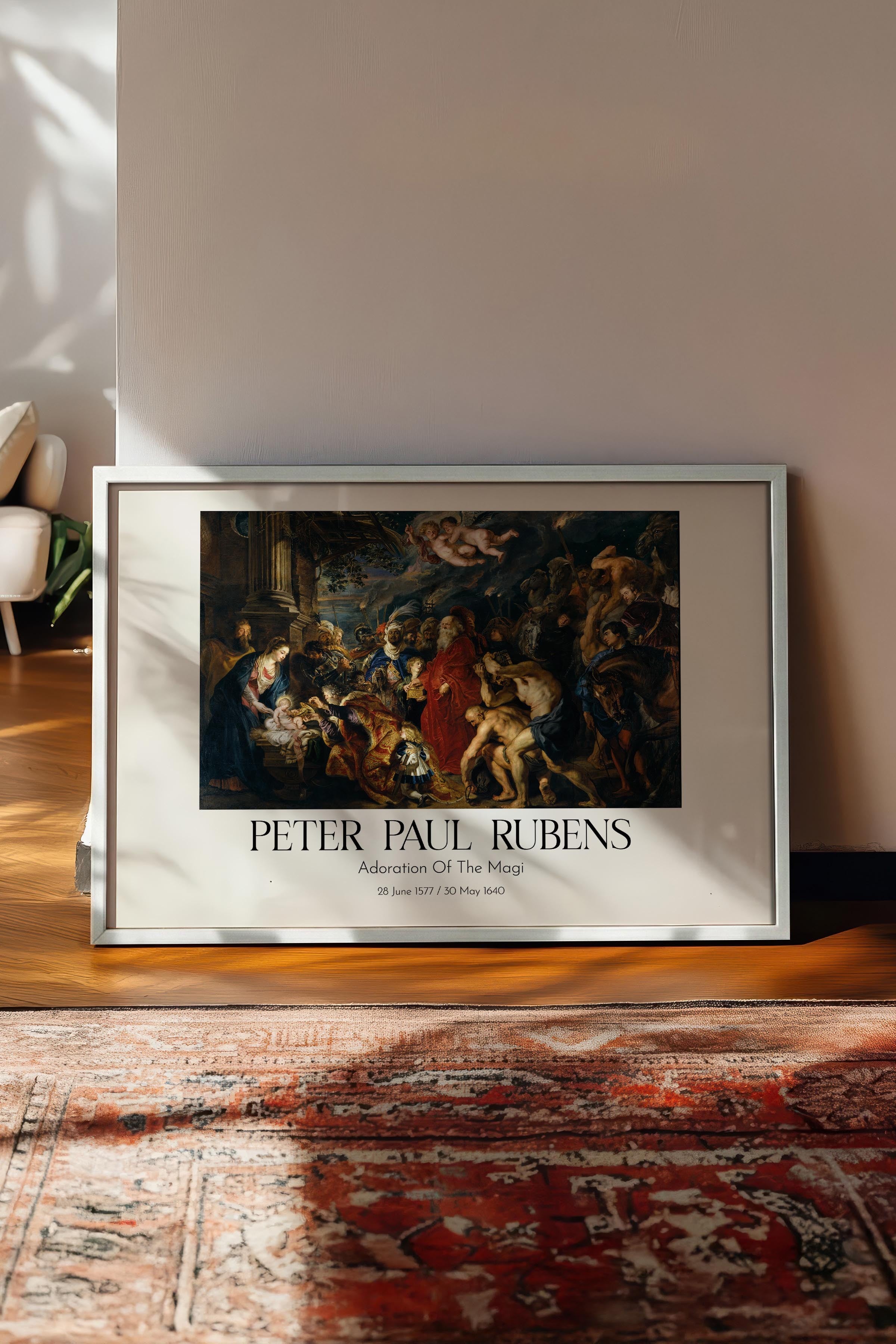 Peter Paul Rubens - Adoration Of The Magi, Beyaz Çerçeveli Tablo, Sanat Serisi NO:112342