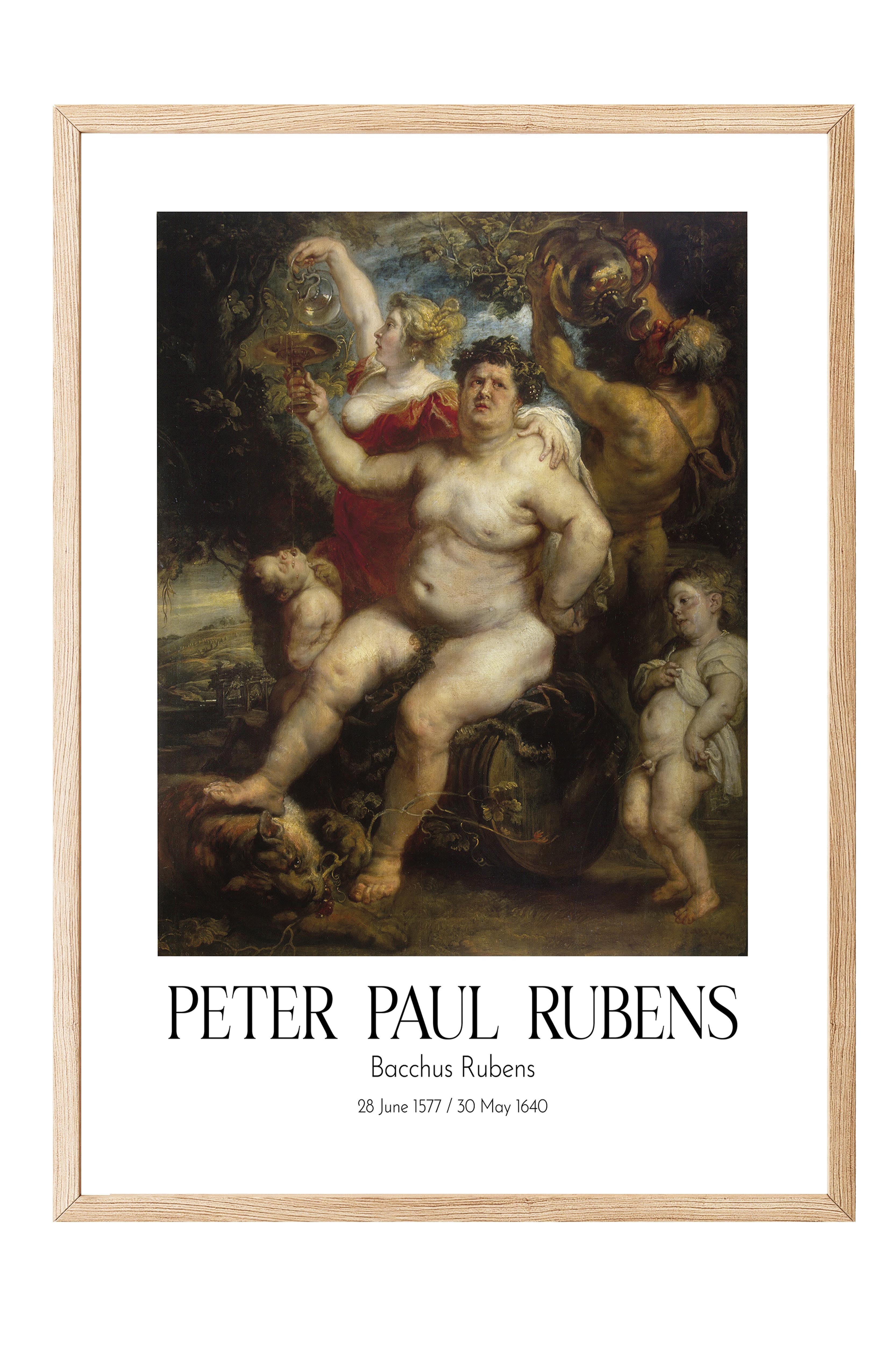Peter Paul Rubens - Bacchus Rubens, Ahşap Çerçeveli Tablo, Sanat Serisi NO:112316