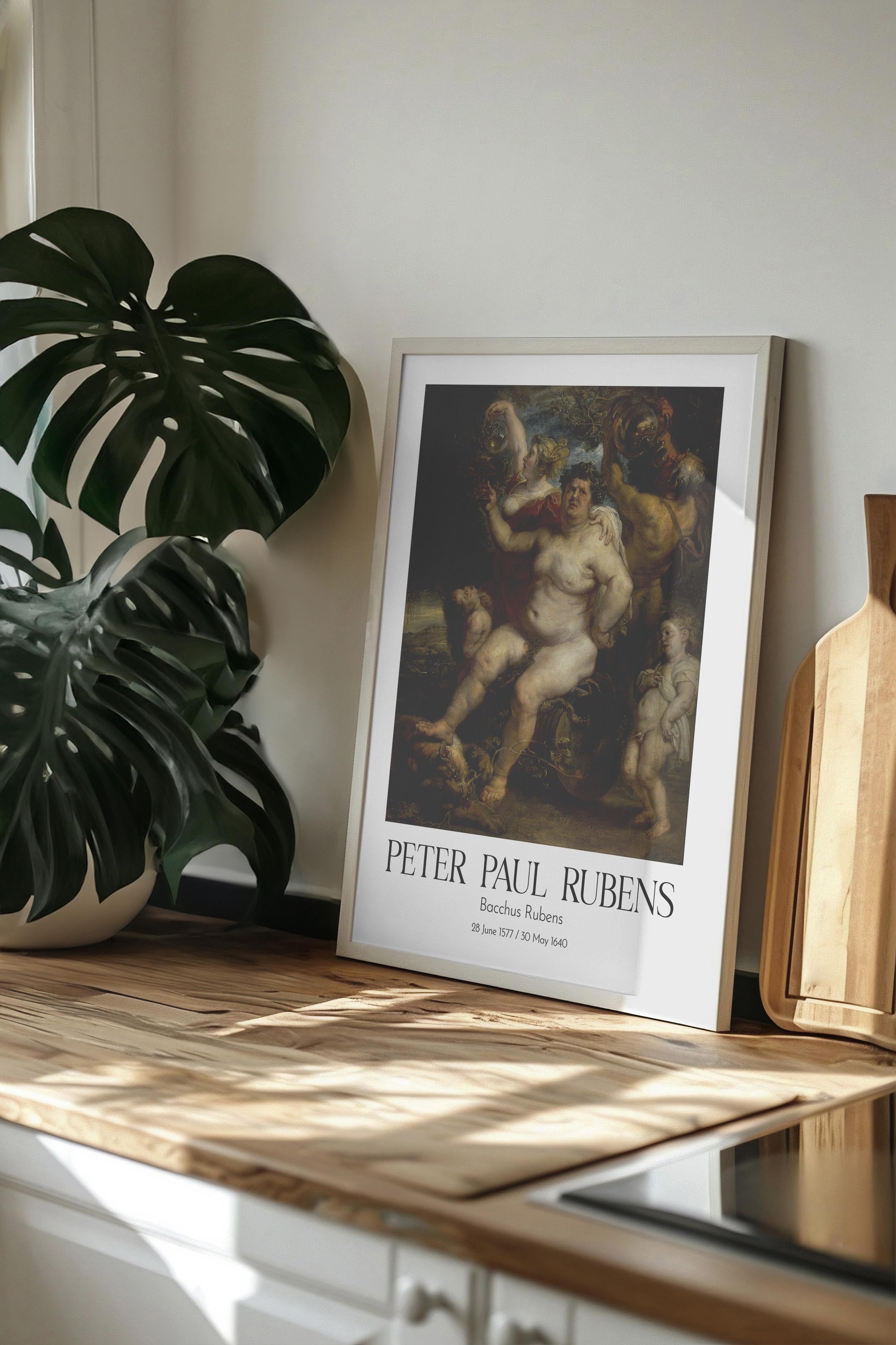 Peter Paul Rubens - Bacchus Rubens, Beyaz Çerçeveli Tablo, Sanat Serisi NO:112316