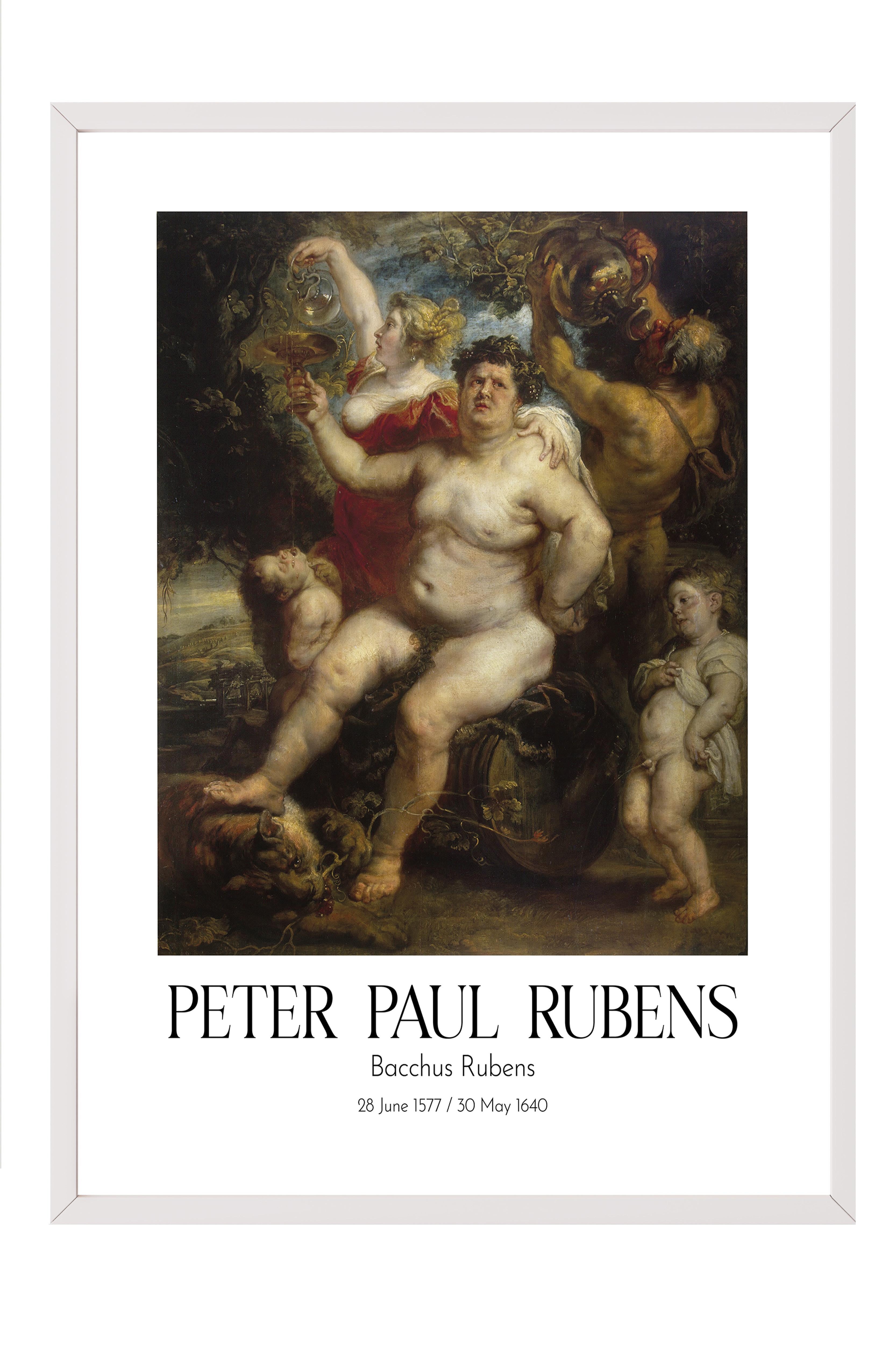 Peter Paul Rubens - Bacchus Rubens, Beyaz Çerçeveli Tablo, Sanat Serisi NO:112316
