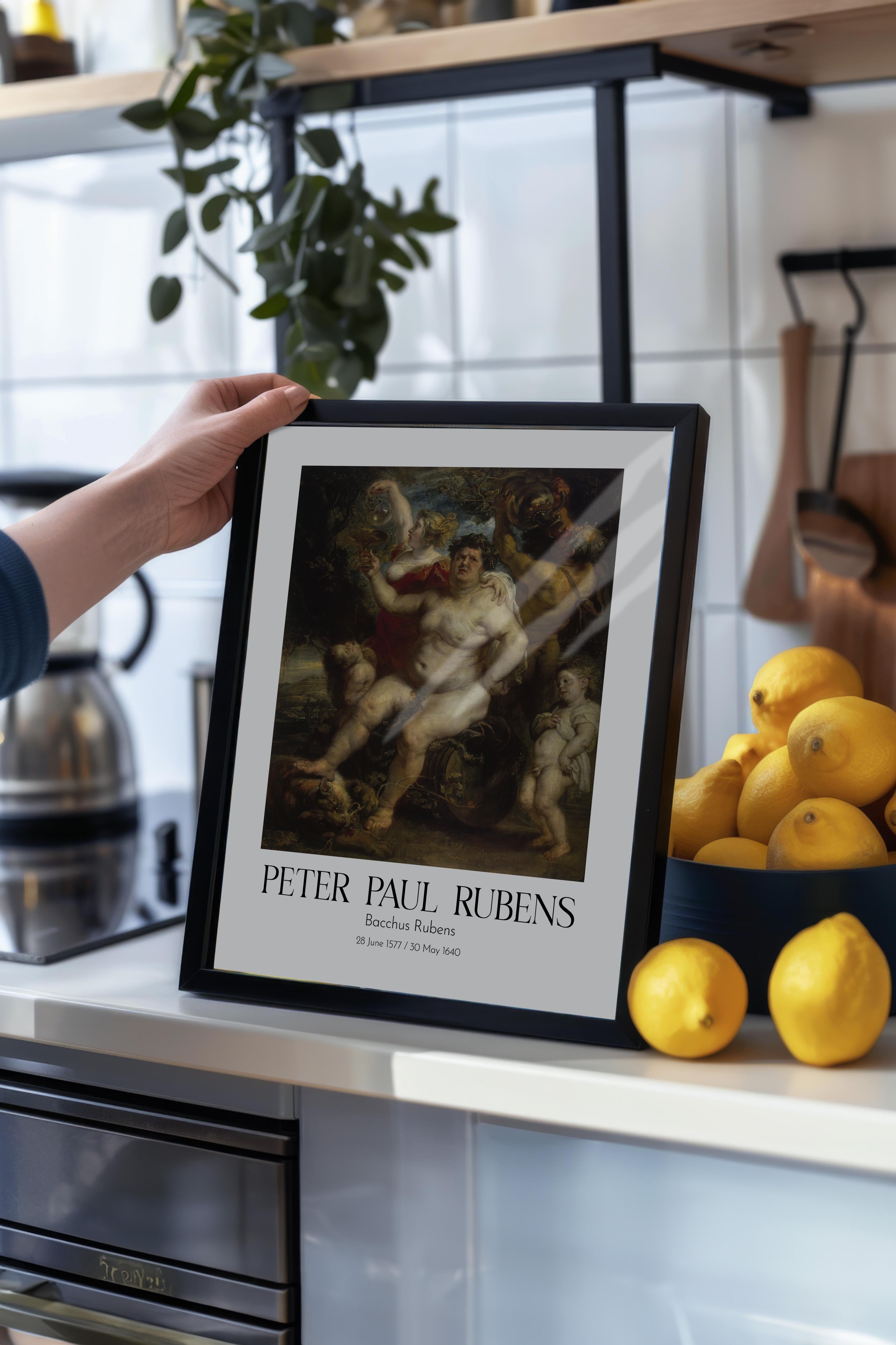 Peter Paul Rubens - Bacchus Rubens, Siyah Çerçeveli Tablo, Sanat Serisi NO:112316
