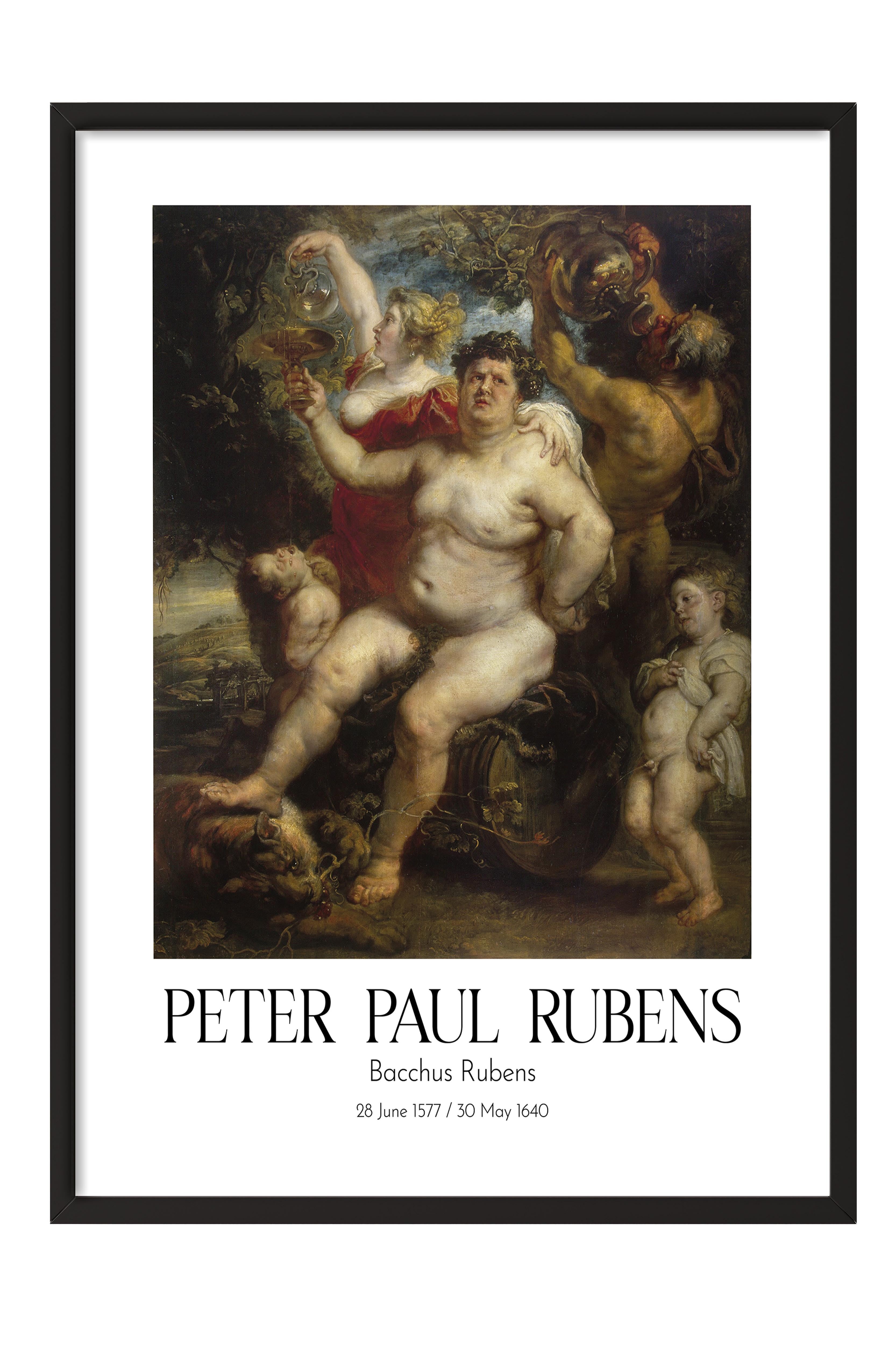 Peter Paul Rubens - Bacchus Rubens, Siyah Çerçeveli Tablo, Sanat Serisi NO:112316