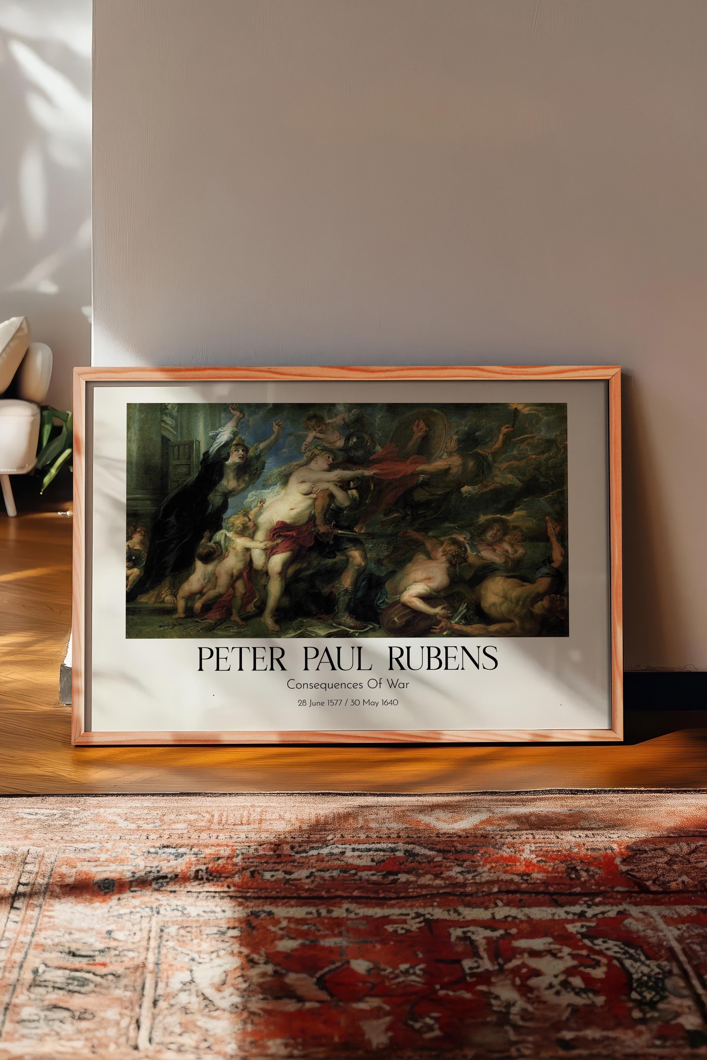 Peter Paul Rubens - Consequences Of War, Ahşap Çerçeveli Tablo, Sanat Serisi NO:112343