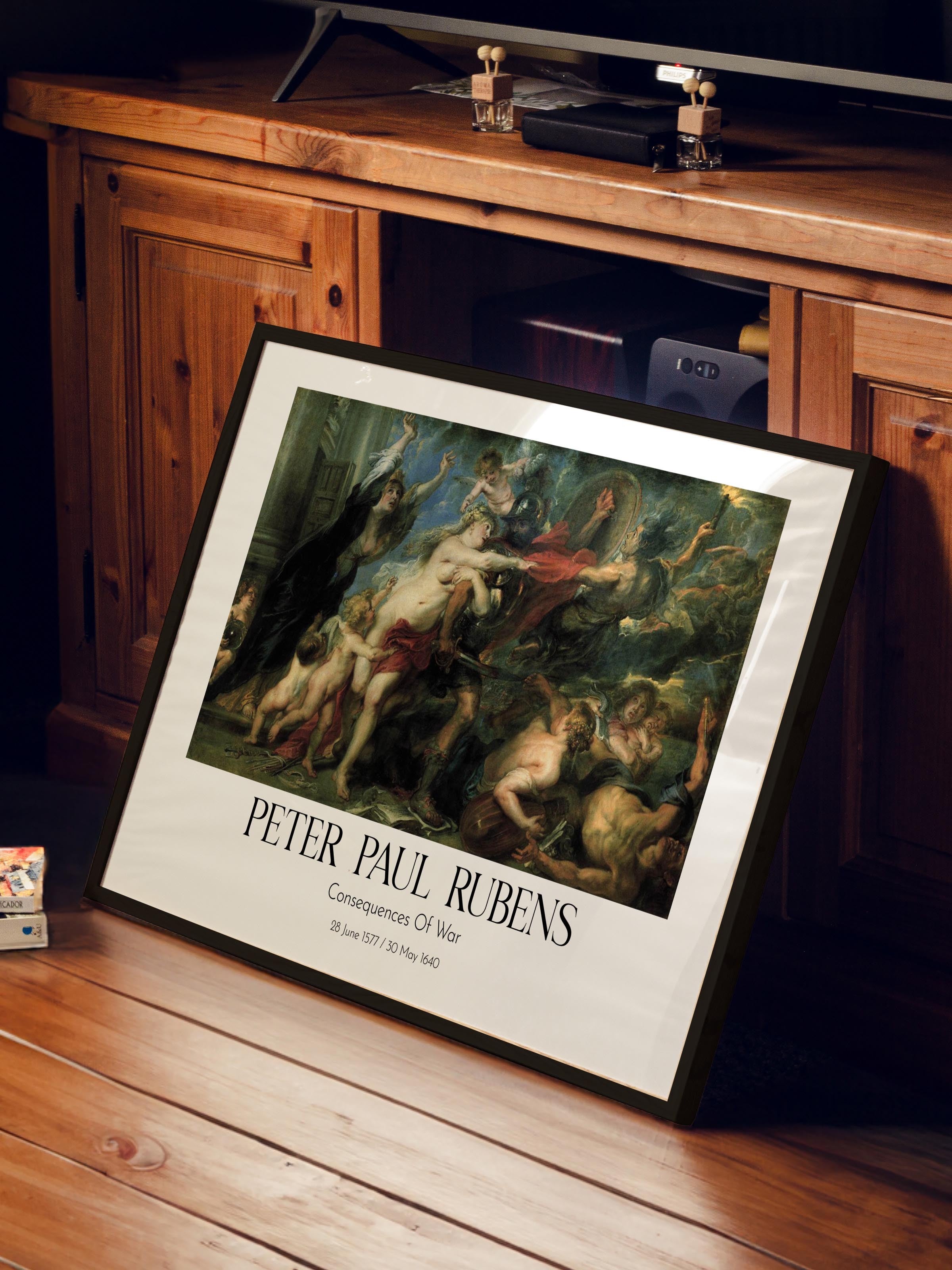 Peter Paul Rubens - Consequences Of War, Siyah Çerçeveli Tablo, Sanat Serisi NO:112343