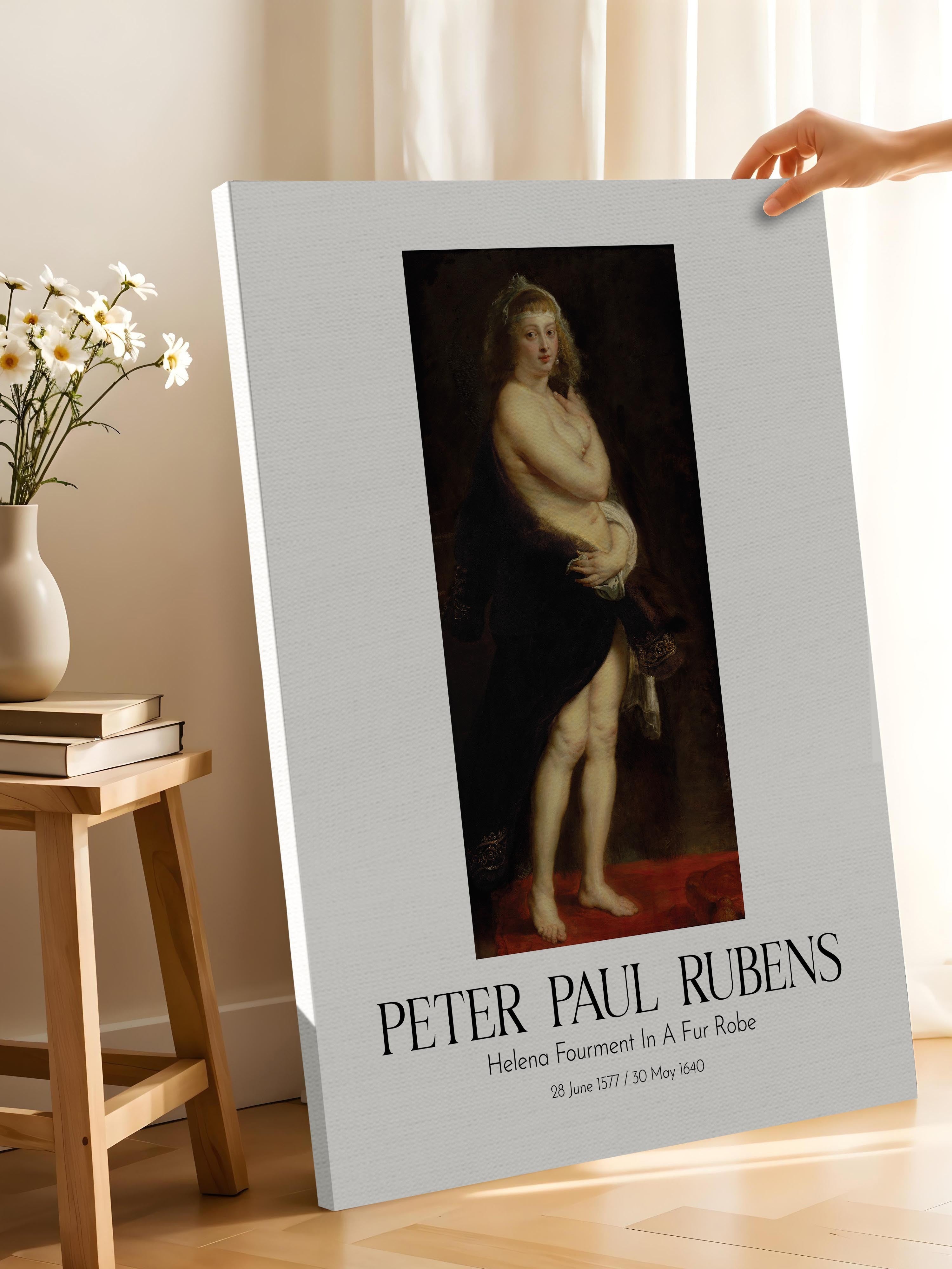 Peter Paul Rubens - Helena Fourment In A Fur Robe, Kanvas Tablo, Sanat Serisi NO:112320