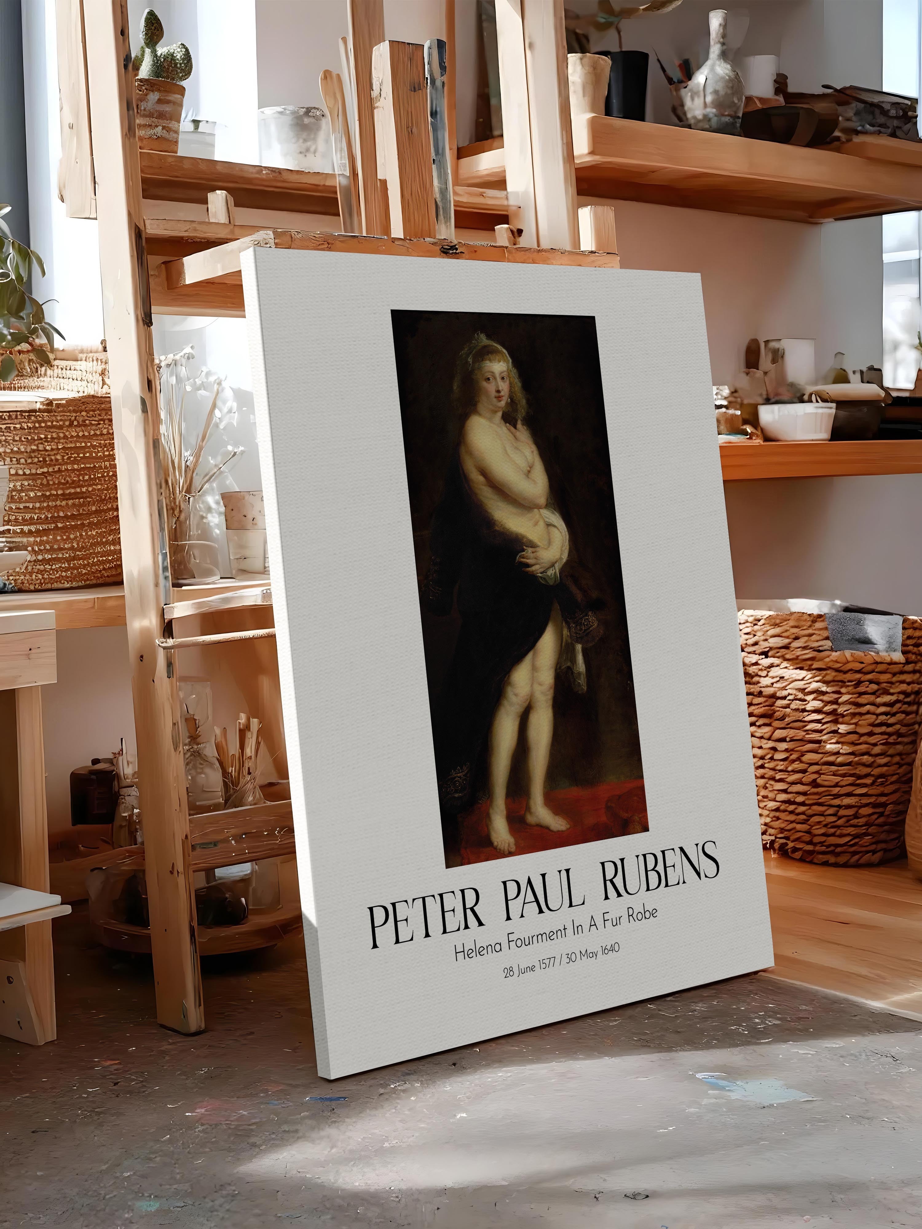 Peter Paul Rubens - Helena Fourment In A Fur Robe, Kanvas Tablo, Sanat Serisi NO:112320