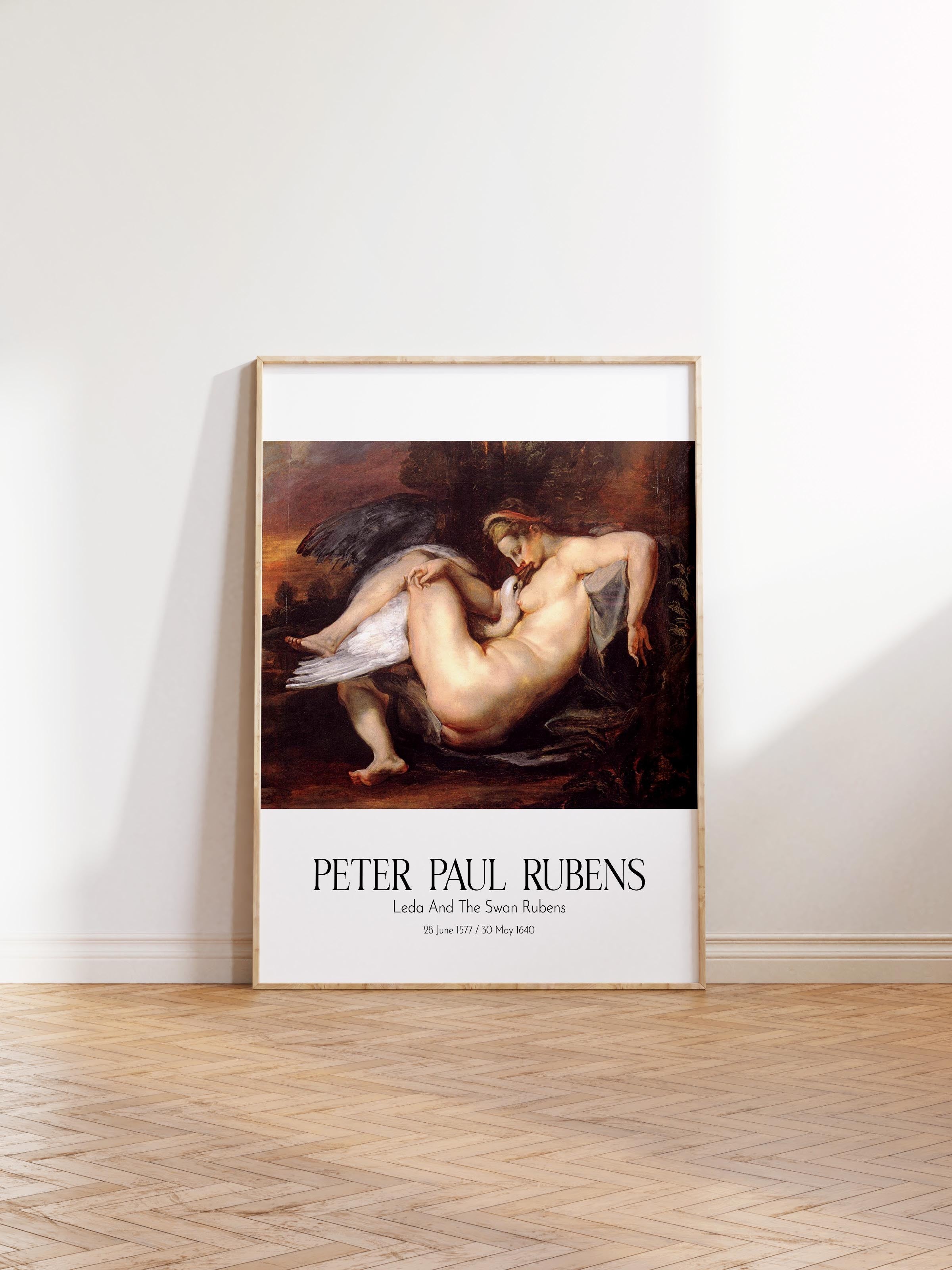 Peter Paul Rubens - Leda And The Swan Rubens, Ahşap Çerçeveli Tablo, Sanat Serisi NO:112340