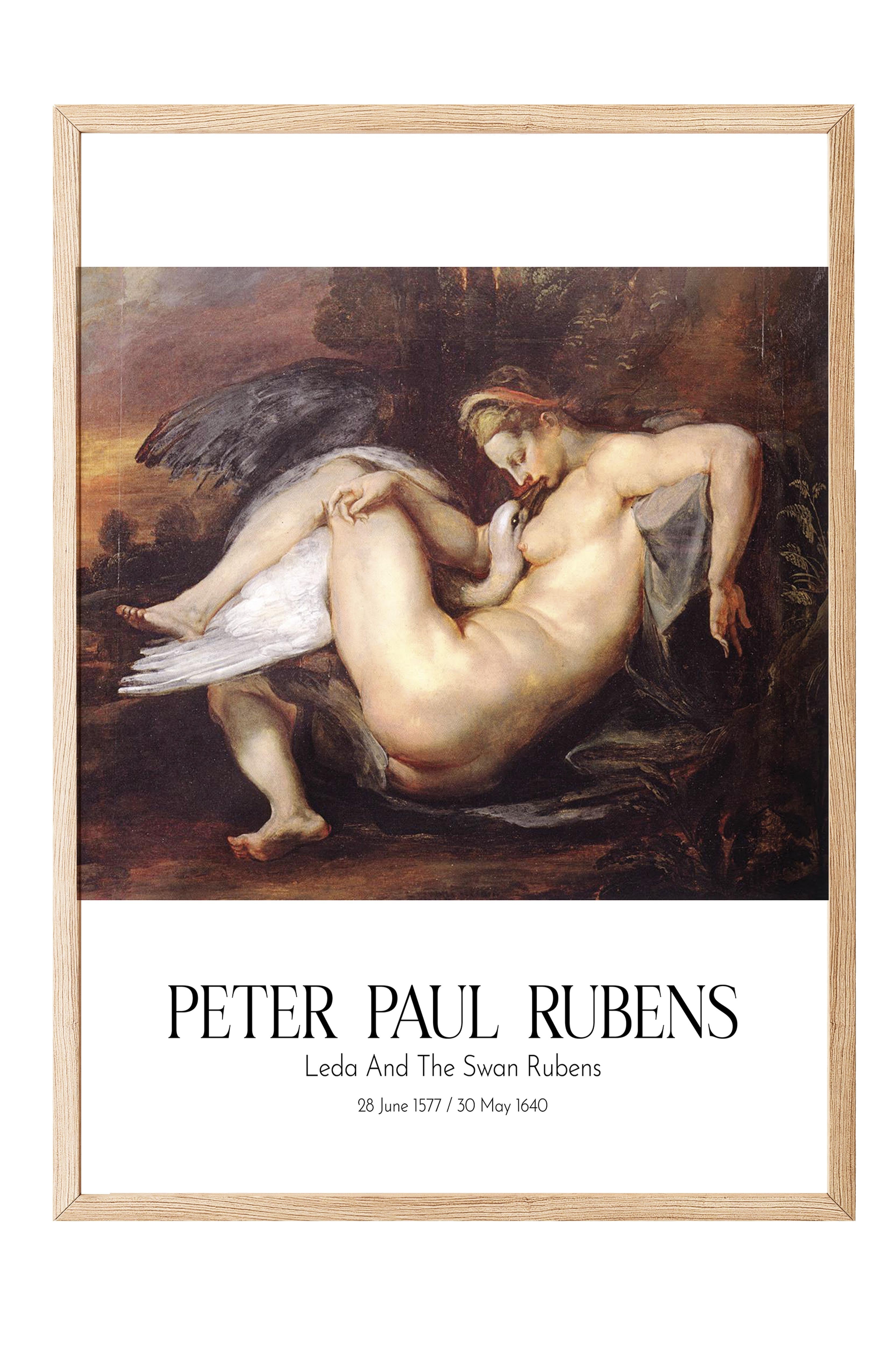 Peter Paul Rubens - Leda And The Swan Rubens, Ahşap Çerçeveli Tablo, Sanat Serisi NO:112340